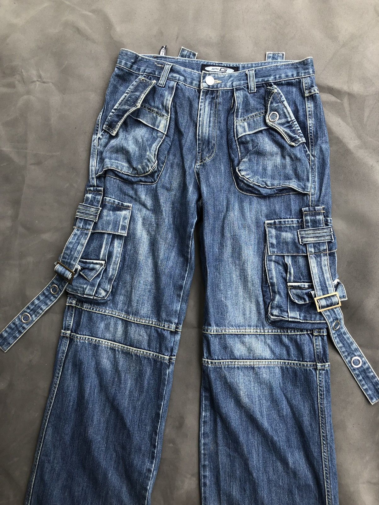Japanese Brand ZERO GRAVITY BONDAGE DENIM CYBER PANTS Size US 33 - 2 Thumbnail