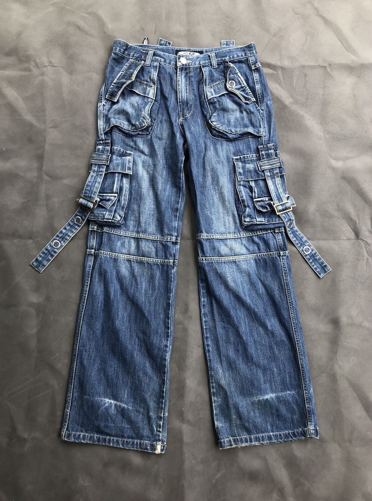 Japanese Brand ZERO GRAVITY BONDAGE DENIM CYBER PANTS Size US 33 - 1 Thumbnail