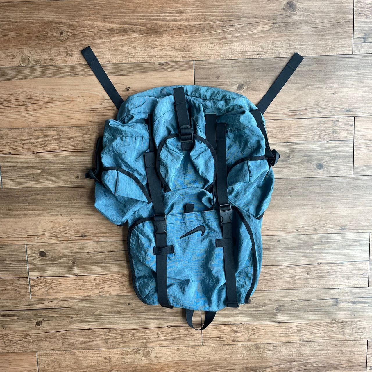 Nike 1990s Vintage Nike Blue Nylon Parachute Backpack | Grailed