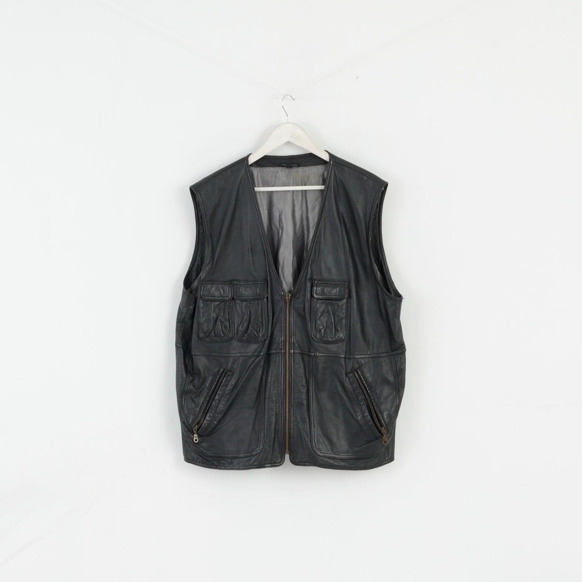 Vintage Trapper Original Leatherwear Men 54 L Vest Black 3285 Size US L / EU 52-54 / 3 - 2 Thumbnail
