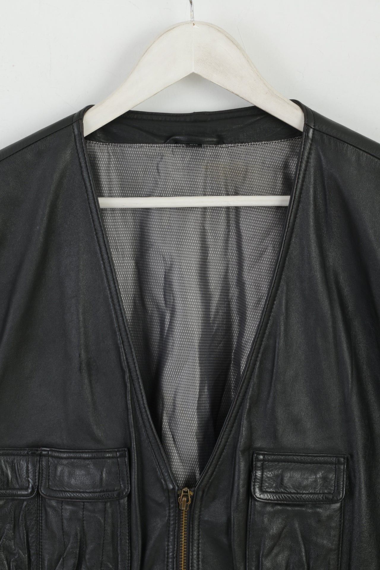 Vintage Trapper Original Leatherwear Men 54 L Vest Black 3285 Size US L / EU 52-54 / 3 - 3 Thumbnail