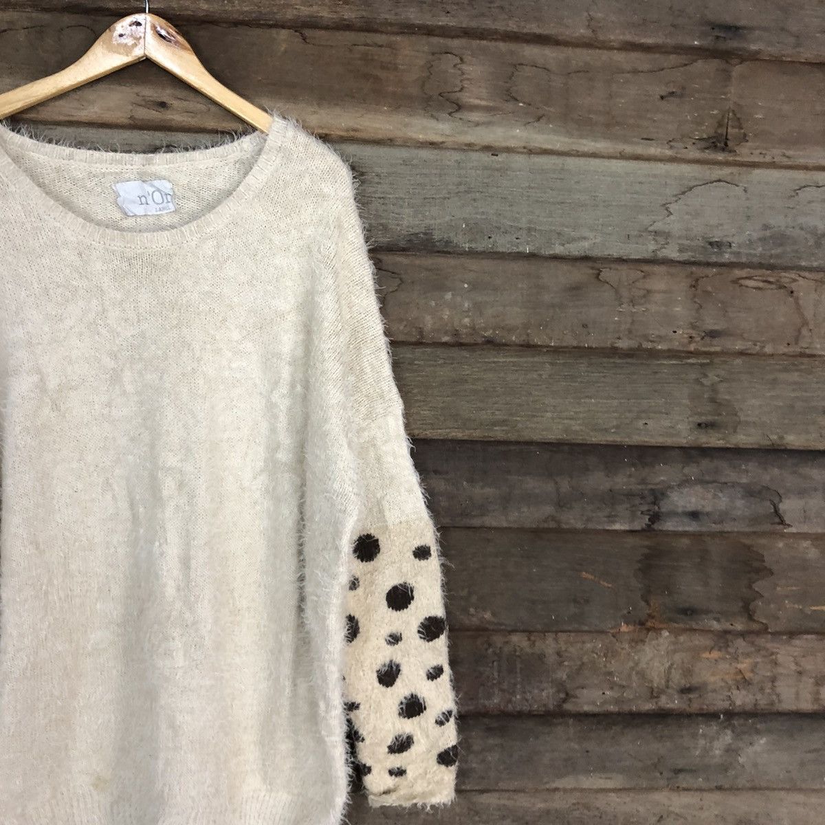Homespun Knitwear × Japanese Brand DLL N'or Label Mohair shaggy fur Long Knitwear #c1111 Size XL / US 12-14 / IT 48-50 - 5 Thumbnail