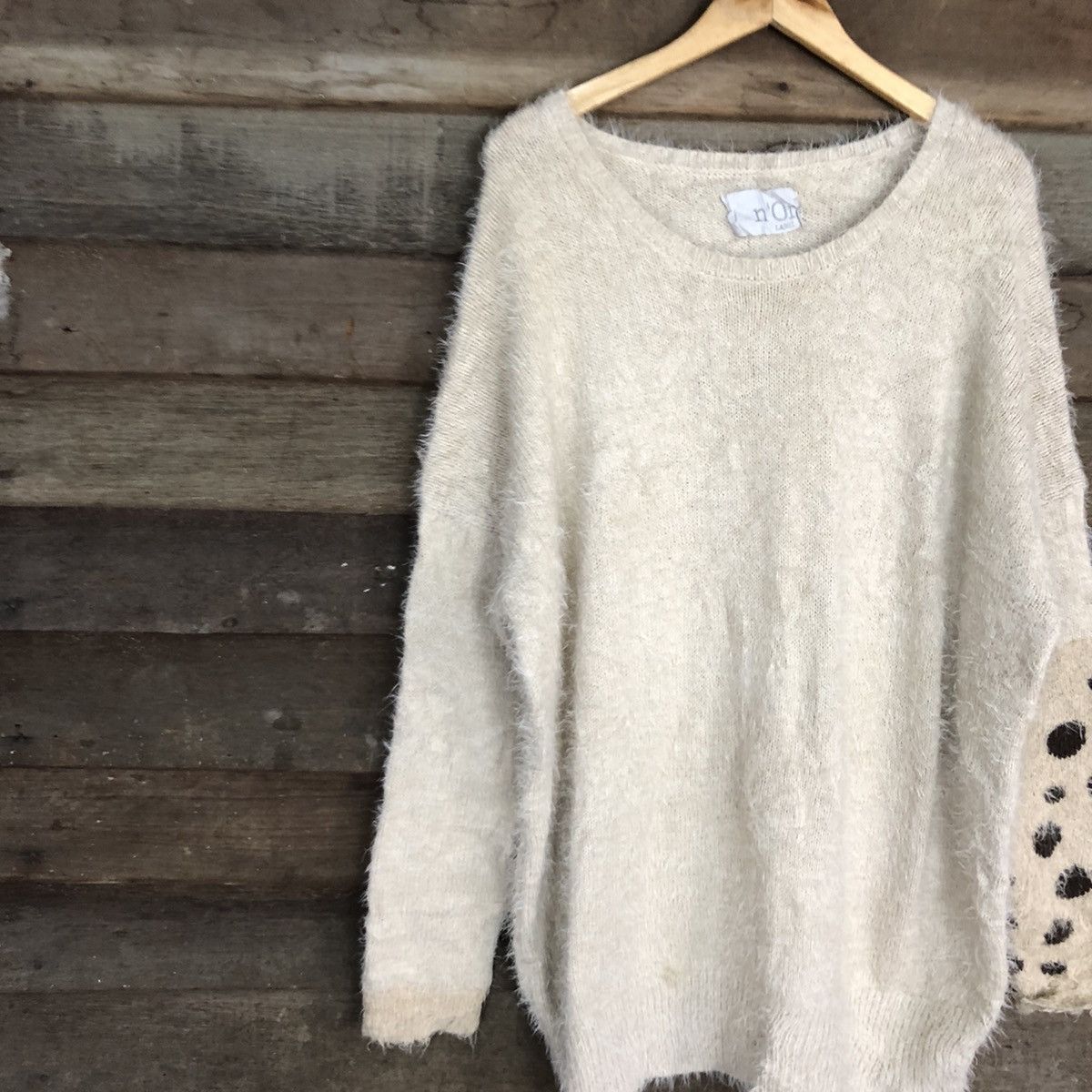Homespun Knitwear × Japanese Brand DLL N'or Label Mohair shaggy fur Long Knitwear #c1111 Size XL / US 12-14 / IT 48-50 - 7 Thumbnail