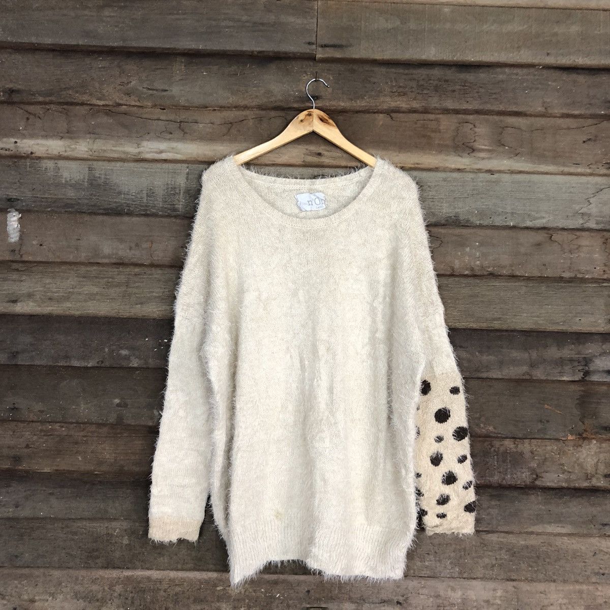 Homespun Knitwear × Japanese Brand DLL N'or Label Mohair shaggy fur Long Knitwear #c1111 Size XL / US 12-14 / IT 48-50 - 1 Thumbnail
