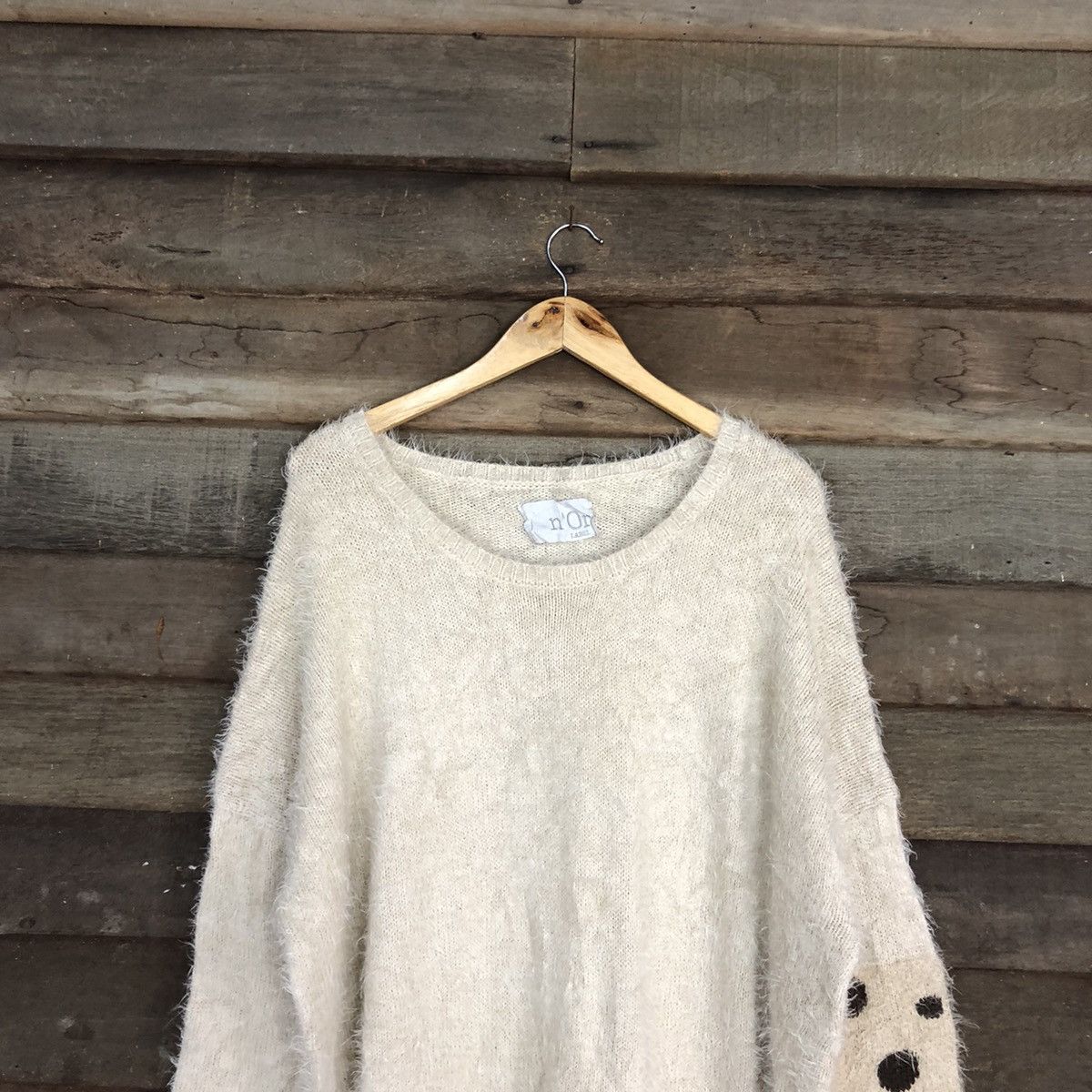 Homespun Knitwear × Japanese Brand DLL N'or Label Mohair shaggy fur Long Knitwear #c1111 Size XL / US 12-14 / IT 48-50 - 2 Thumbnail