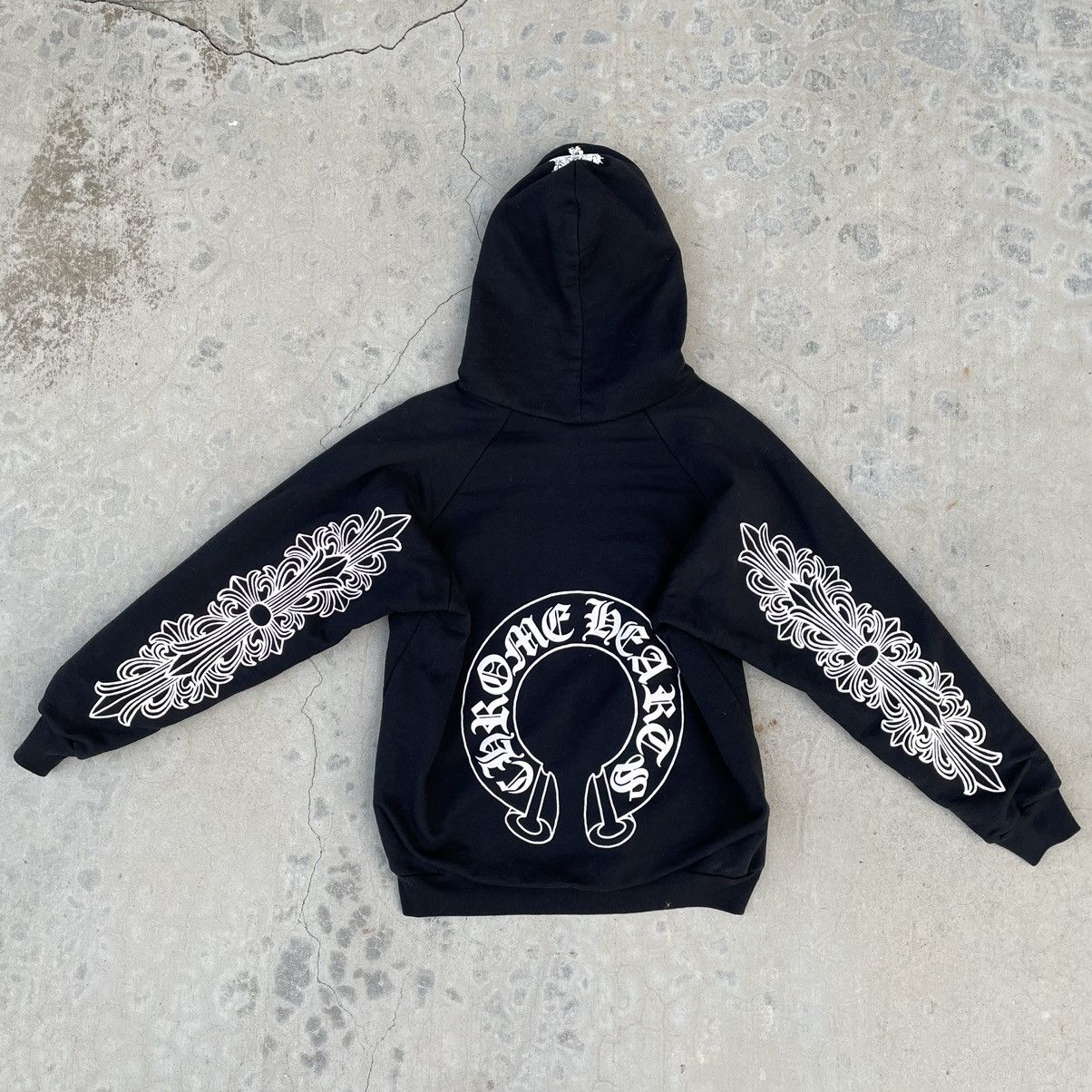 Chrome Hearts 90s Chrome Hearts Vintage Hoodie Mens XL Zip Up Thermal