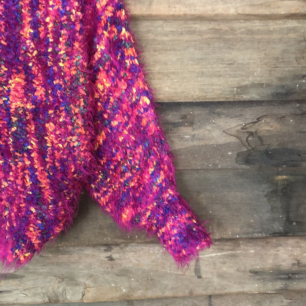 Homespun Knitwear DLL Maria Guiza Pink Mohair Shag Shaggy Knitwear #c1112 Size S / US 4 / IT 40 - 4 Thumbnail