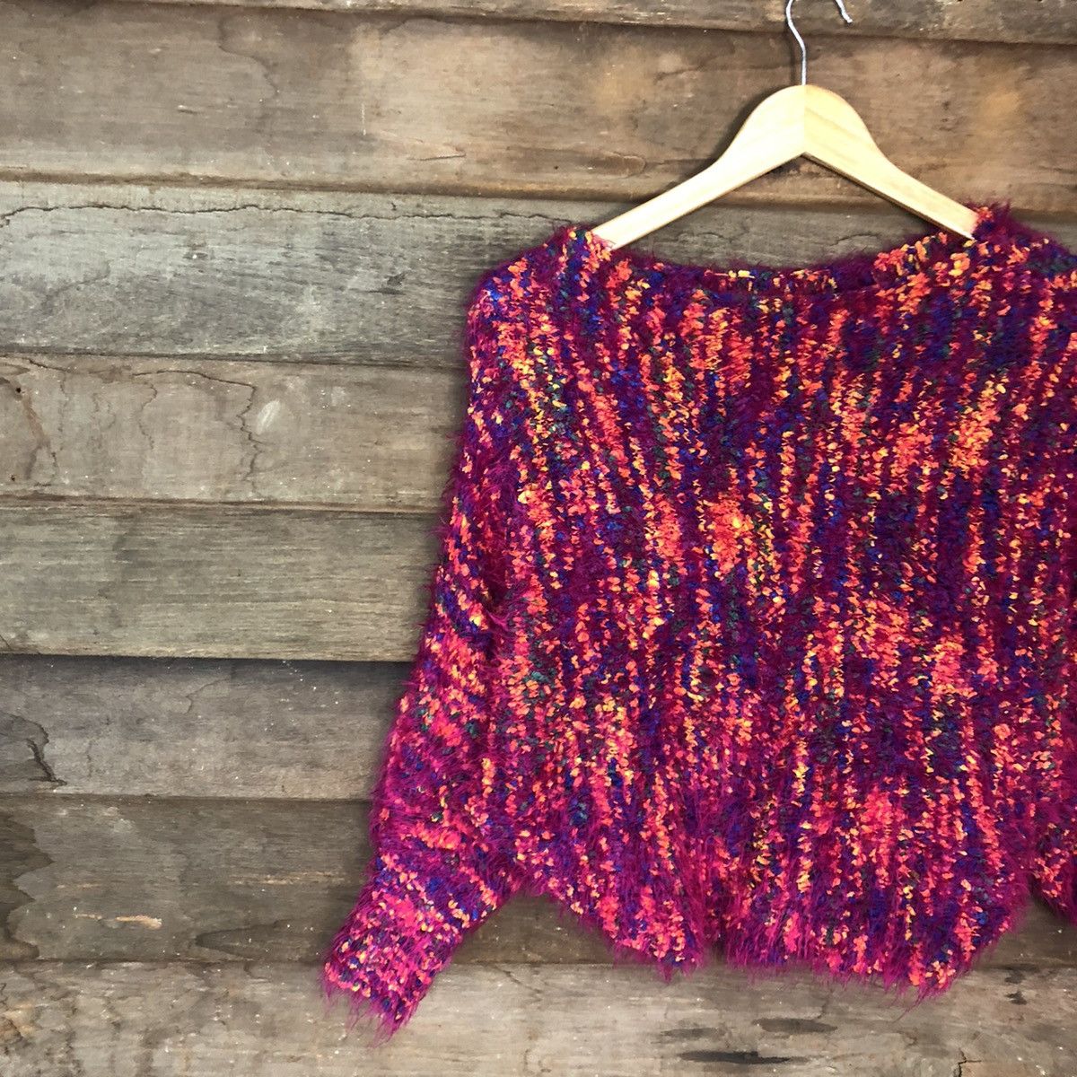 Homespun Knitwear DLL Maria Guiza Pink Mohair Shag Shaggy Knitwear #c1112 Size S / US 4 / IT 40 - 7 Thumbnail