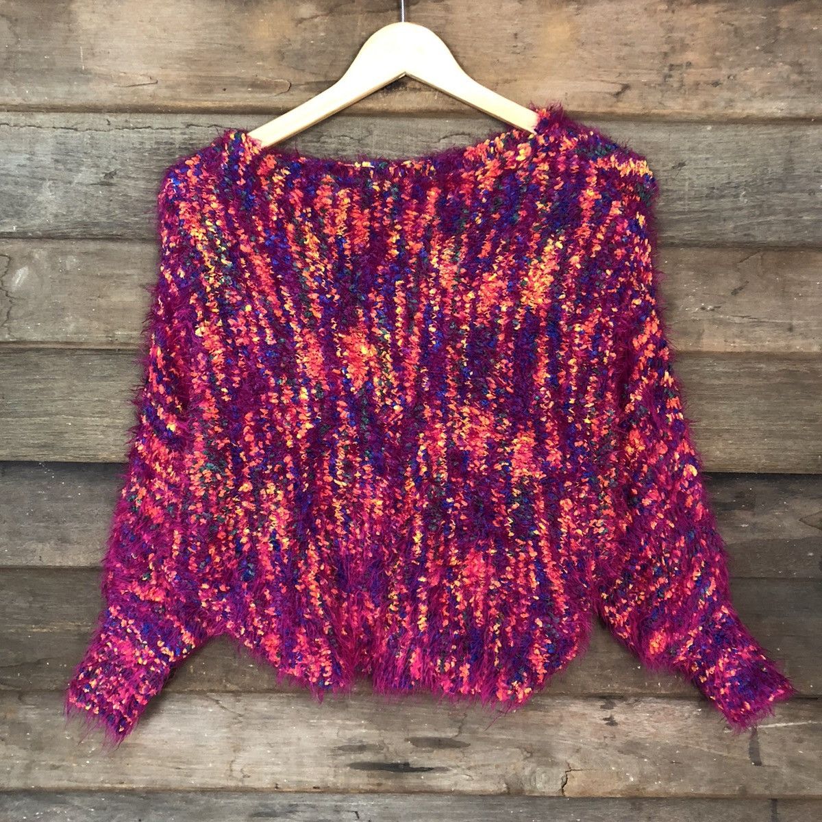Homespun Knitwear DLL Maria Guiza Pink Mohair Shag Shaggy Knitwear #c1112 Size S / US 4 / IT 40 - 8 Thumbnail