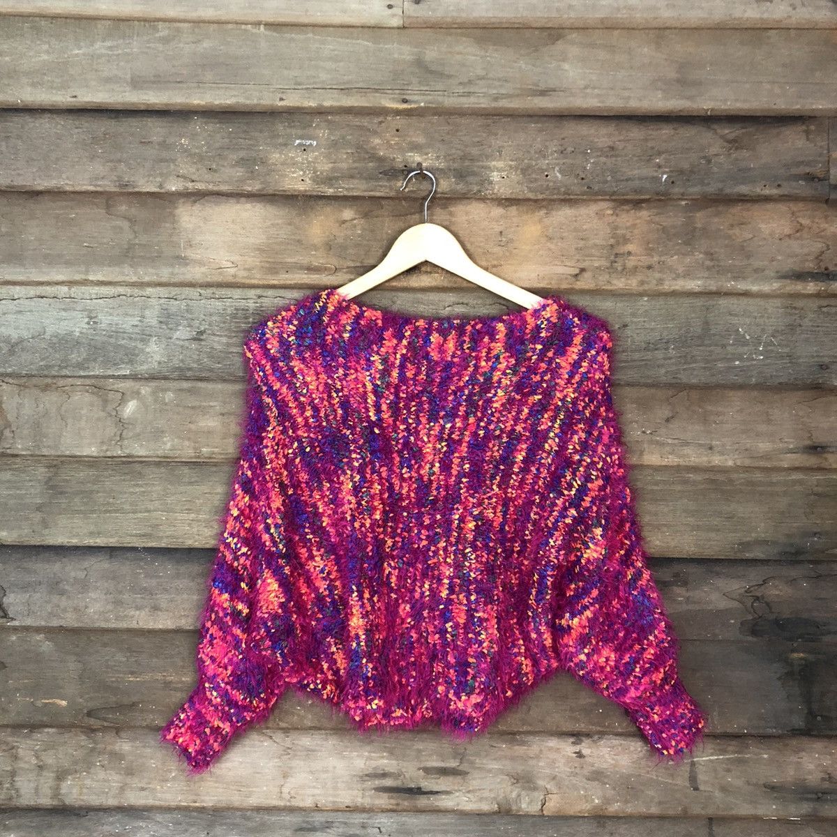 Homespun Knitwear DLL Maria Guiza Pink Mohair Shag Shaggy Knitwear #c1112 Size S / US 4 / IT 40 - 10 Thumbnail