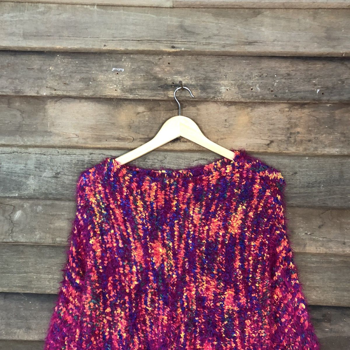 Homespun Knitwear DLL Maria Guiza Pink Mohair Shag Shaggy Knitwear #c1112 Size S / US 4 / IT 40 - 2 Thumbnail