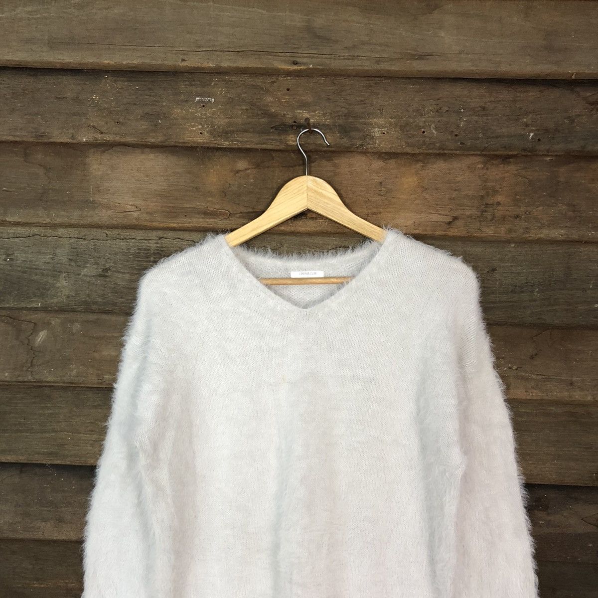 Homespun Knitwear DL Cinema Club White fur shaggy Mohair Knitwear #c1108 Size L / US 10 / IT 46 - 9 Thumbnail