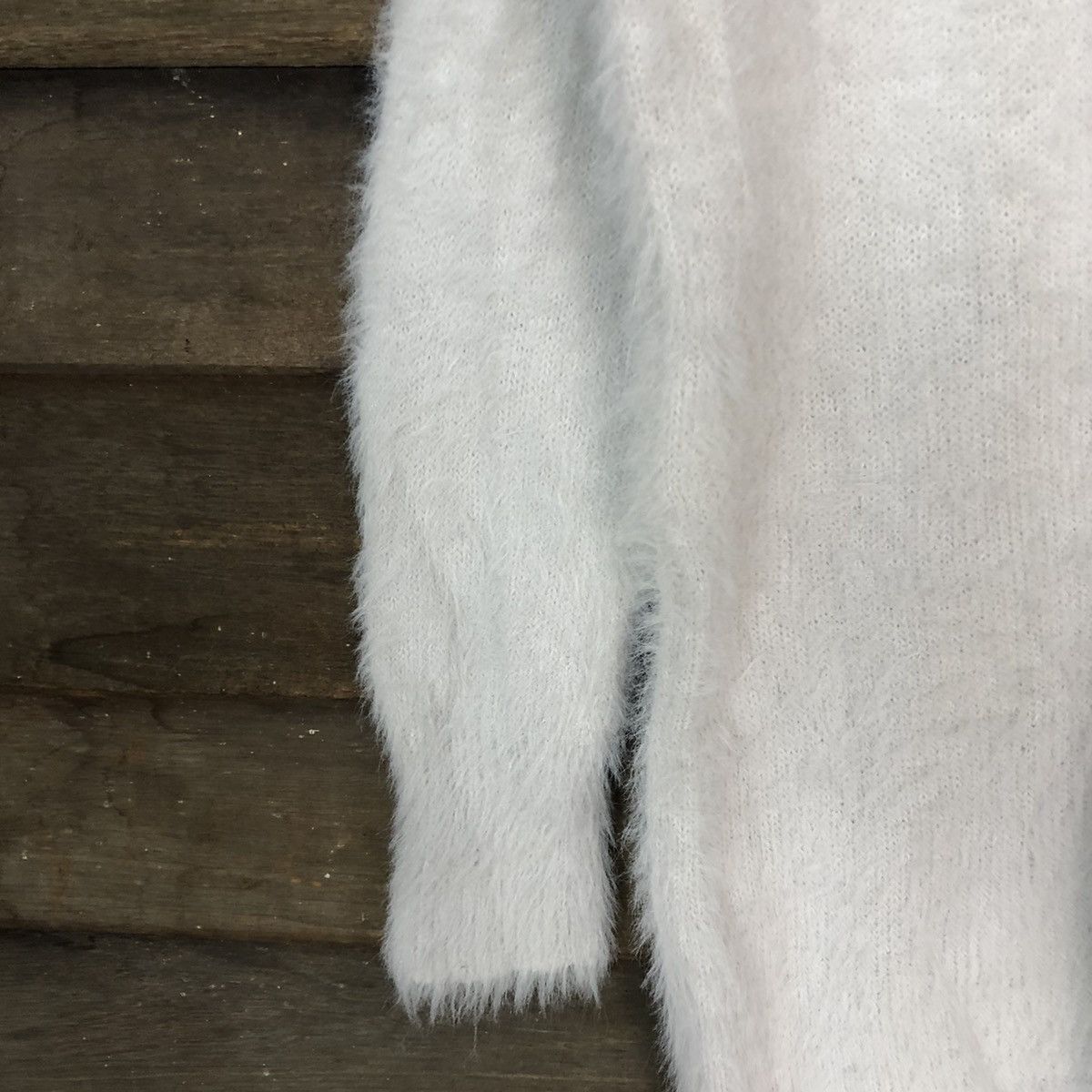 Homespun Knitwear DL Cinema Club White fur shaggy Mohair Knitwear #c1108 Size L / US 10 / IT 46 - 6 Thumbnail