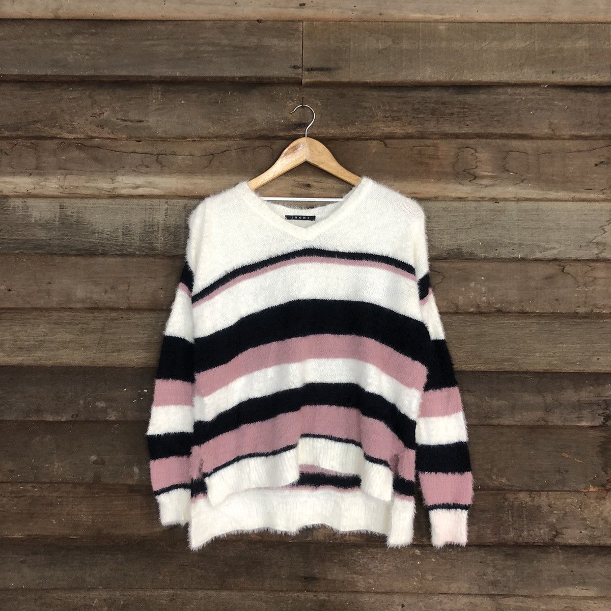 image of Homespun Knitwear Ingni Multicolor Mohair Shag Shaggy Knitwear C1101, Women's (Size Medium)