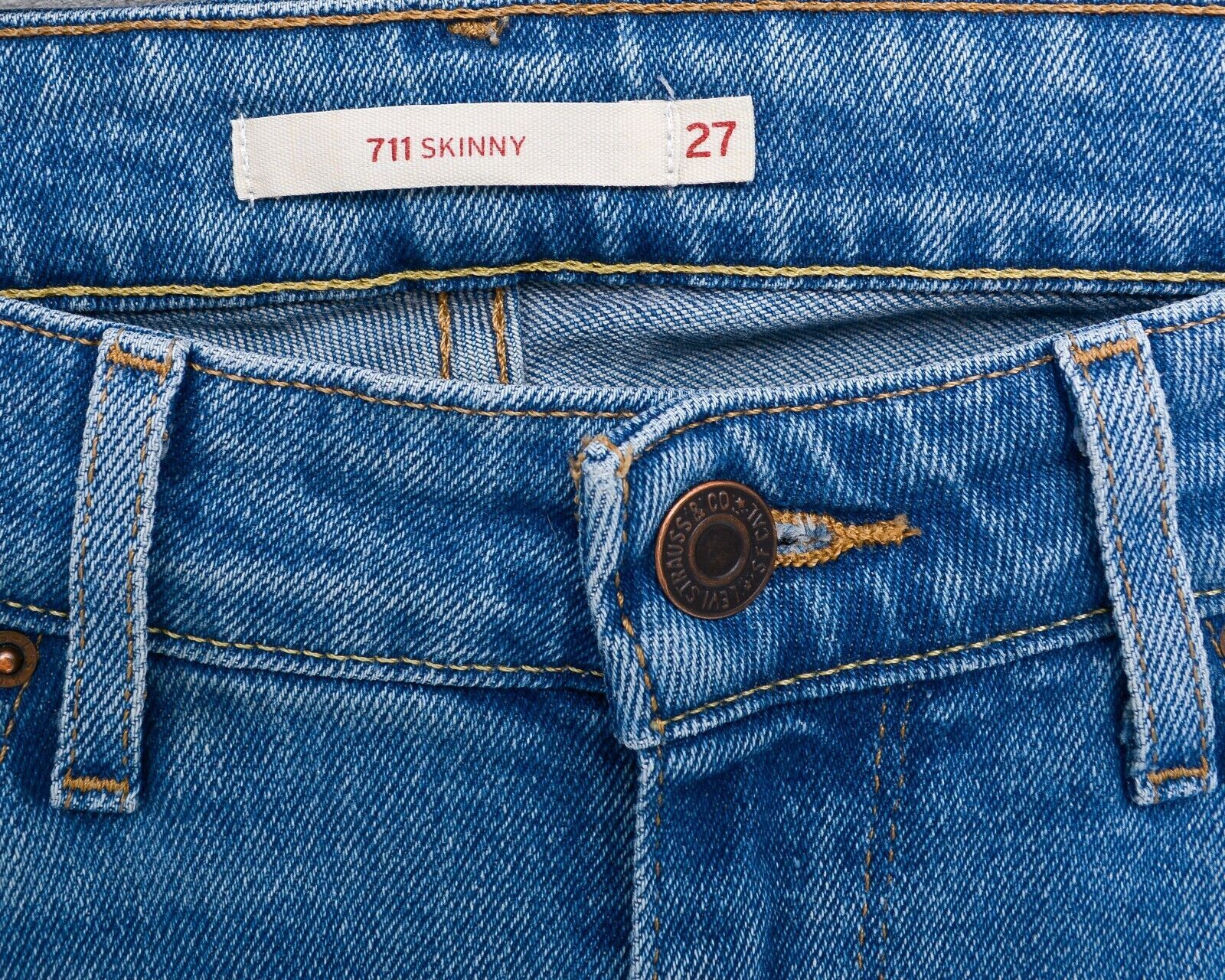 Levi's 711 Skinny Women's W27L34 Mid Rise Jeans Trousers Slim Pants Size 27" / US 4 / IT 40 - 3 Thumbnail
