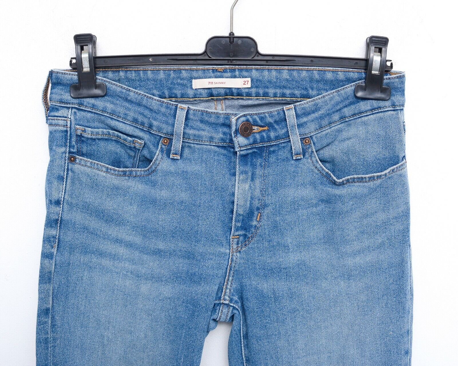 Levi's 711 Skinny Women's W27L34 Mid Rise Jeans Trousers Slim Pants Size 27" / US 4 / IT 40 - 2 Thumbnail
