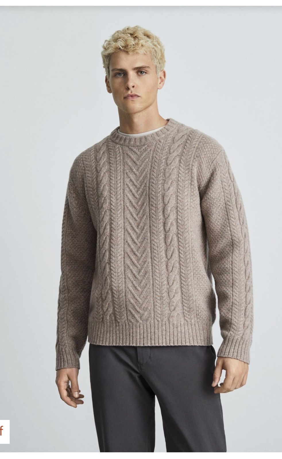 Everlane Everlane The Felted Merino Cable Knit Crew Sweater Grailed