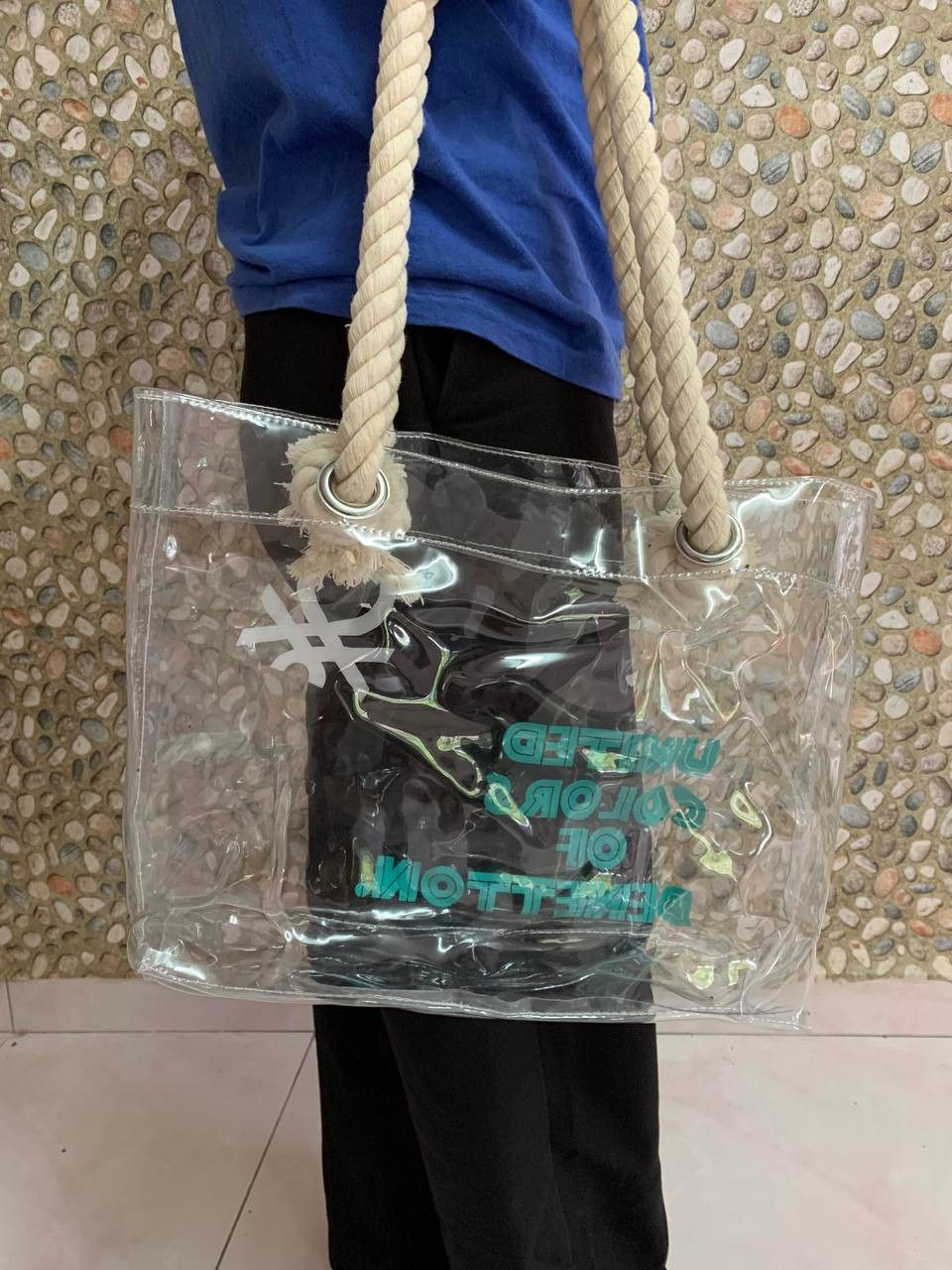 United Colors Of Benetton UNITED COLOURS OF BENETTON SHIP R0PE TRANSPARENTS TOTE BAG Size ONE SIZE - 2 Thumbnail