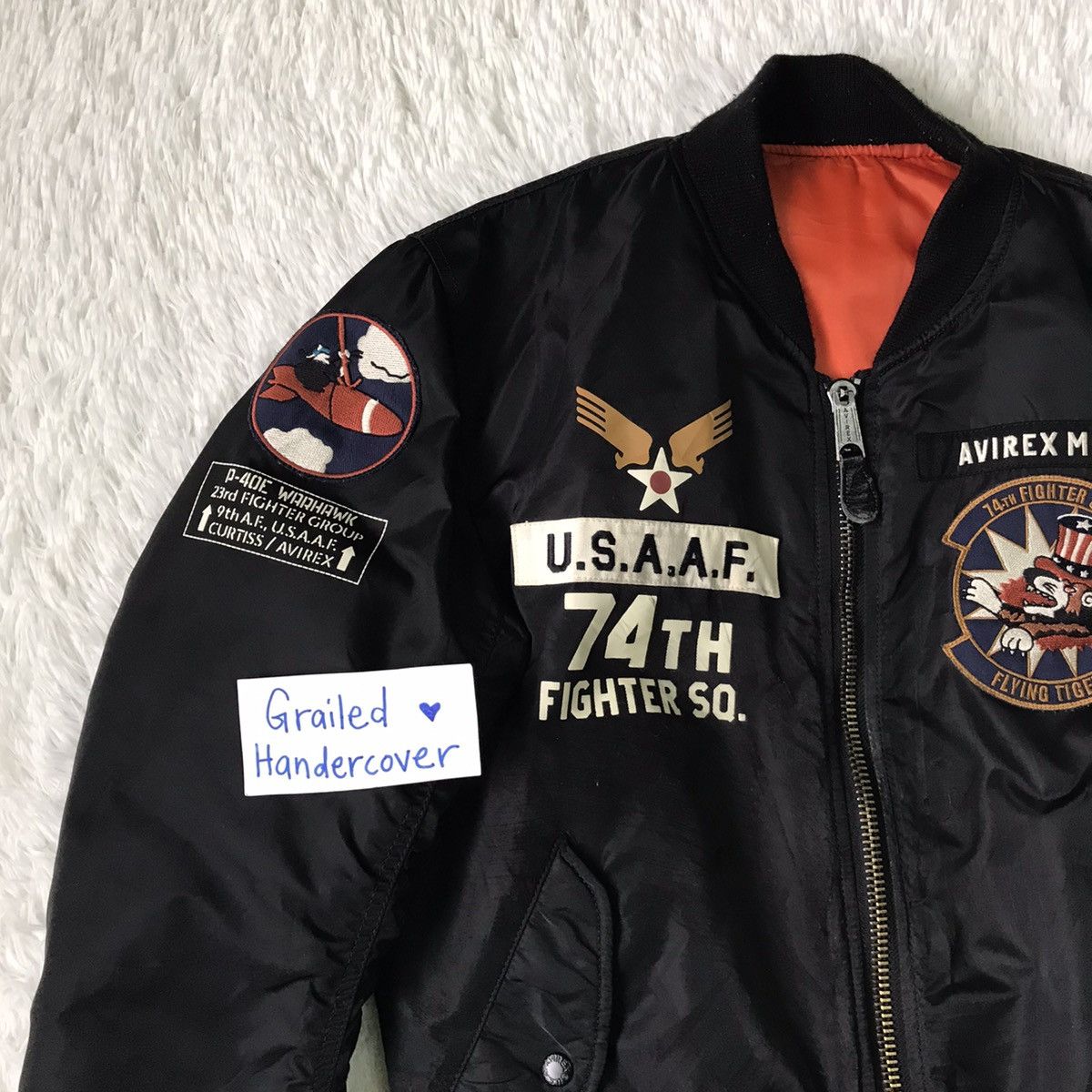 Avirex Distress Avirex Flying Tiger 74th Fighter Sq Bomber Jacket Size US L / EU 52-54 / 3 - 6 Thumbnail