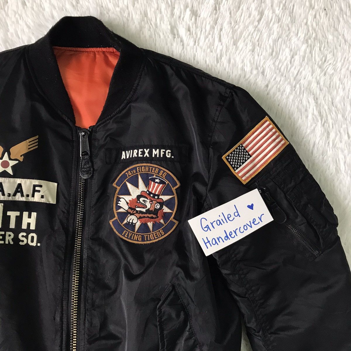 Avirex Distress Avirex Flying Tiger 74th Fighter Sq Bomber Jacket Size US L / EU 52-54 / 3 - 5 Thumbnail