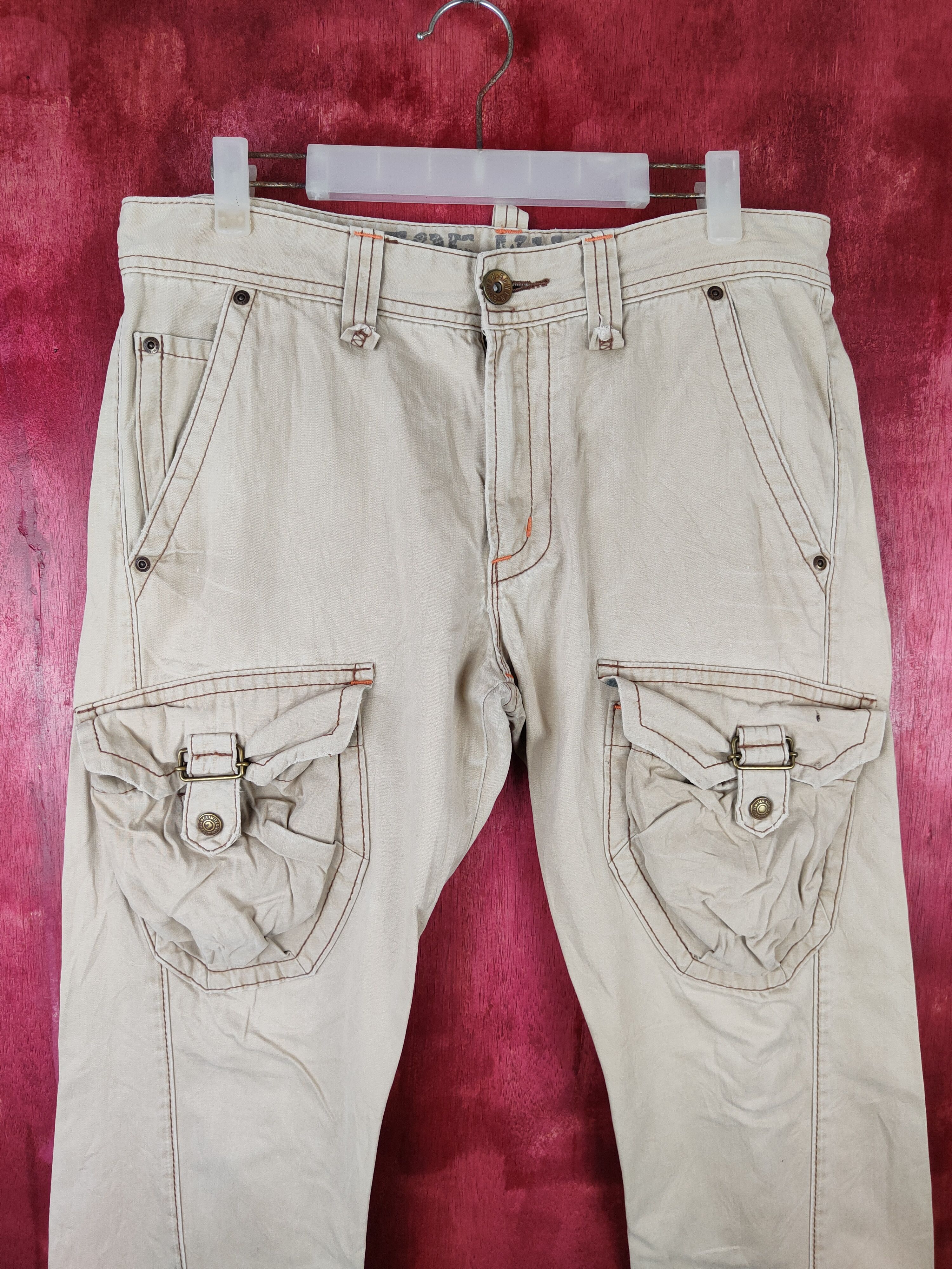 Edwin Edwin Brown Multi Pocket Tactical Cargo Pants #S480 Size US 33 - 2 Thumbnail