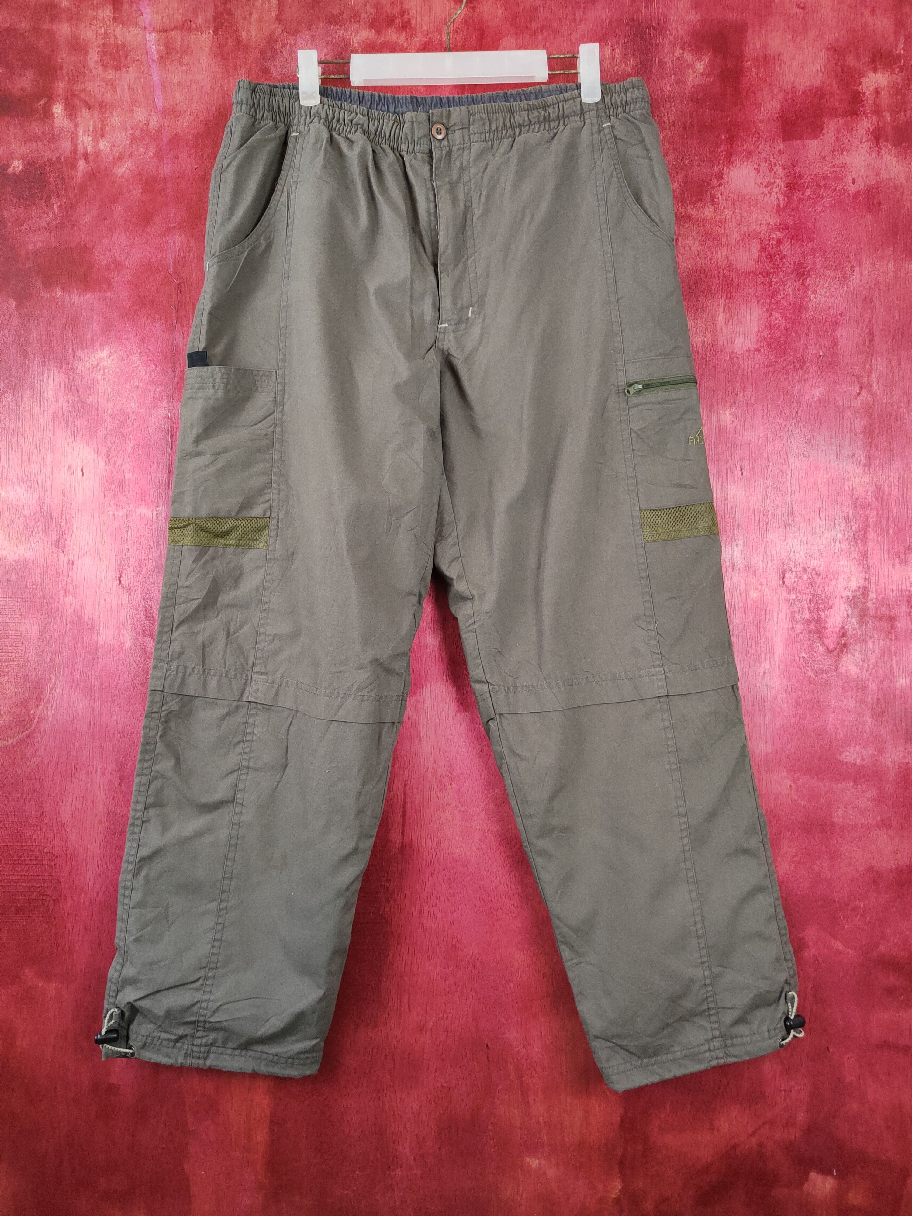 Japanese Brand × Vintage First Down Army Green Multi Pocket Sweatpants #S429 Size US 34 / EU 50 - 1 Thumbnail