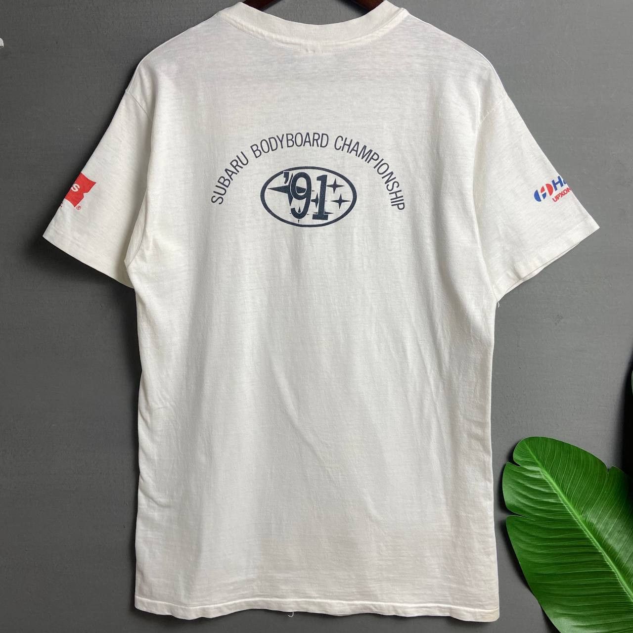 image of Gear For Sports x Racing Vintage 90's Subaru Bodyboard Championship in White, Men's (Size Large)
