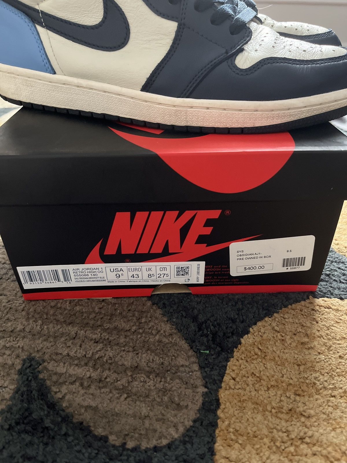 Jordan Brand Jordan 1 OG High Obsidian Size US 9.5 / EU 42-43 - 4 Thumbnail