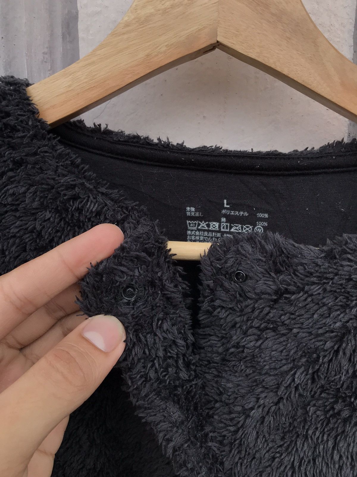 Japanese Brand Muji Fleece Button Up Cardigan Size US L / EU 52-54 / 3 - 6 Thumbnail