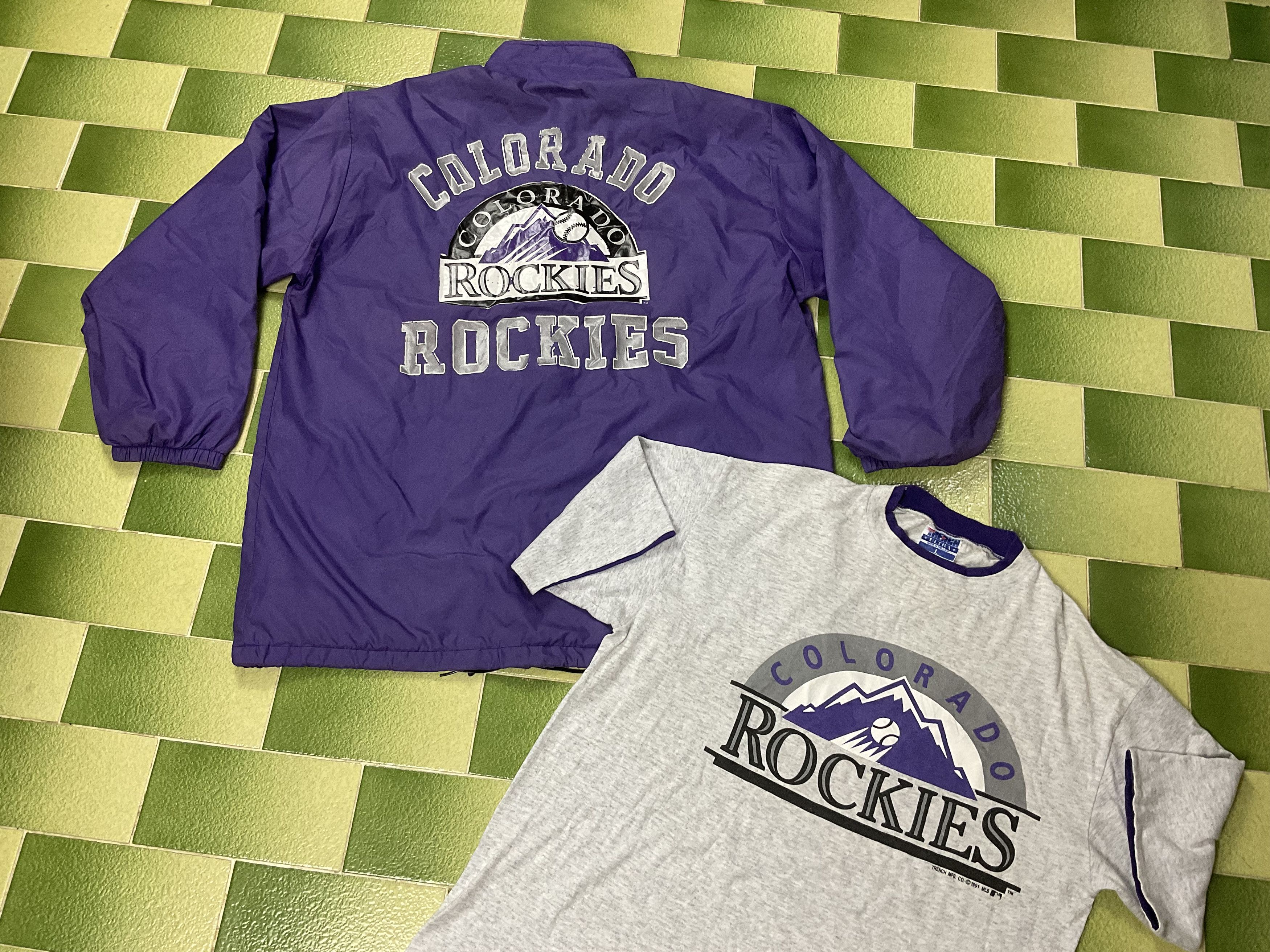 1991 Colorado Rockies Trench All Over Print MLB T Shirt Size XL