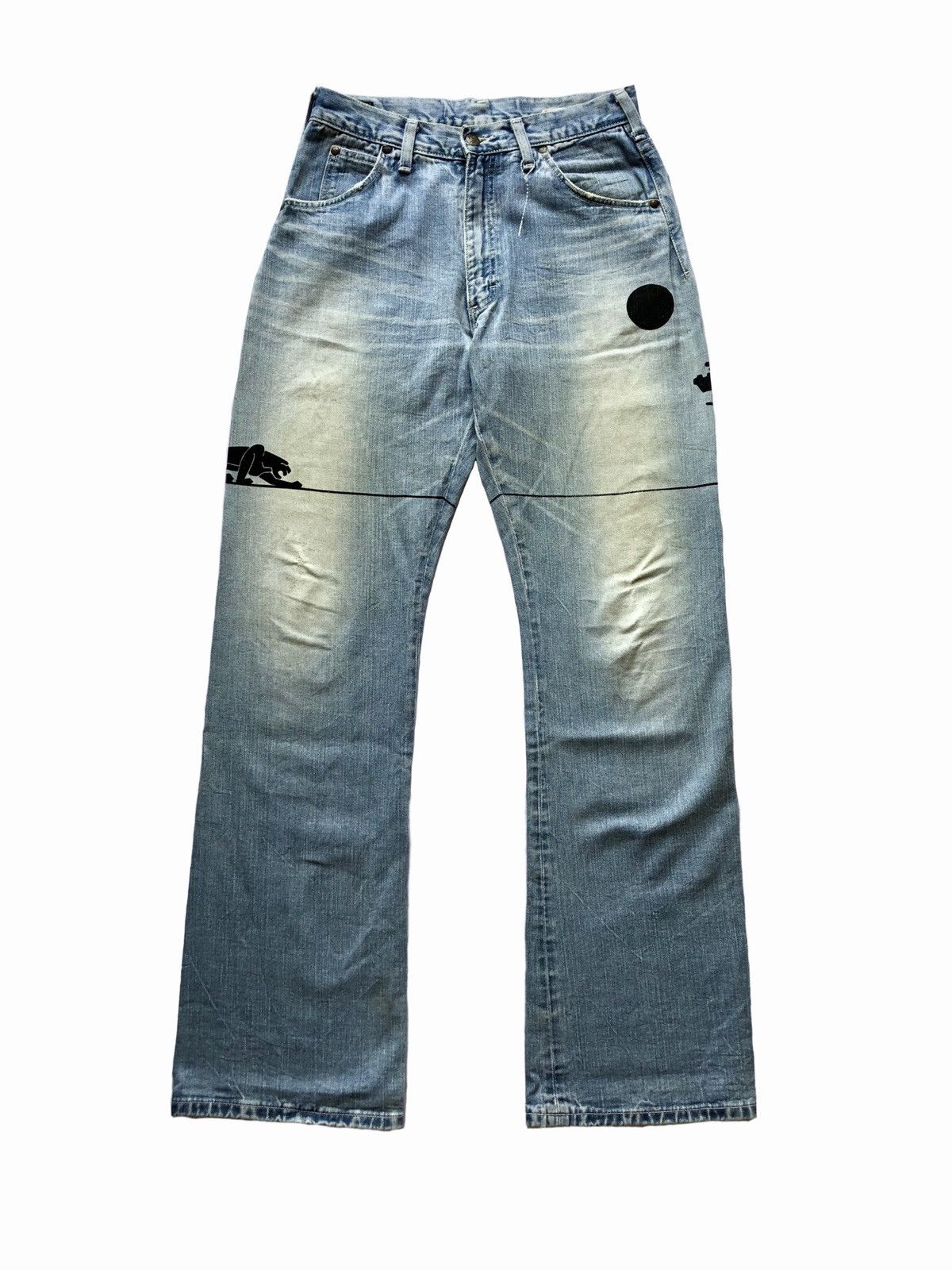 Lee × N.Hoolywood Vintage Lee Riders By N.hollywood Graphic Print Jeans Size US 30 / EU 46 - 1 Thumbnail
