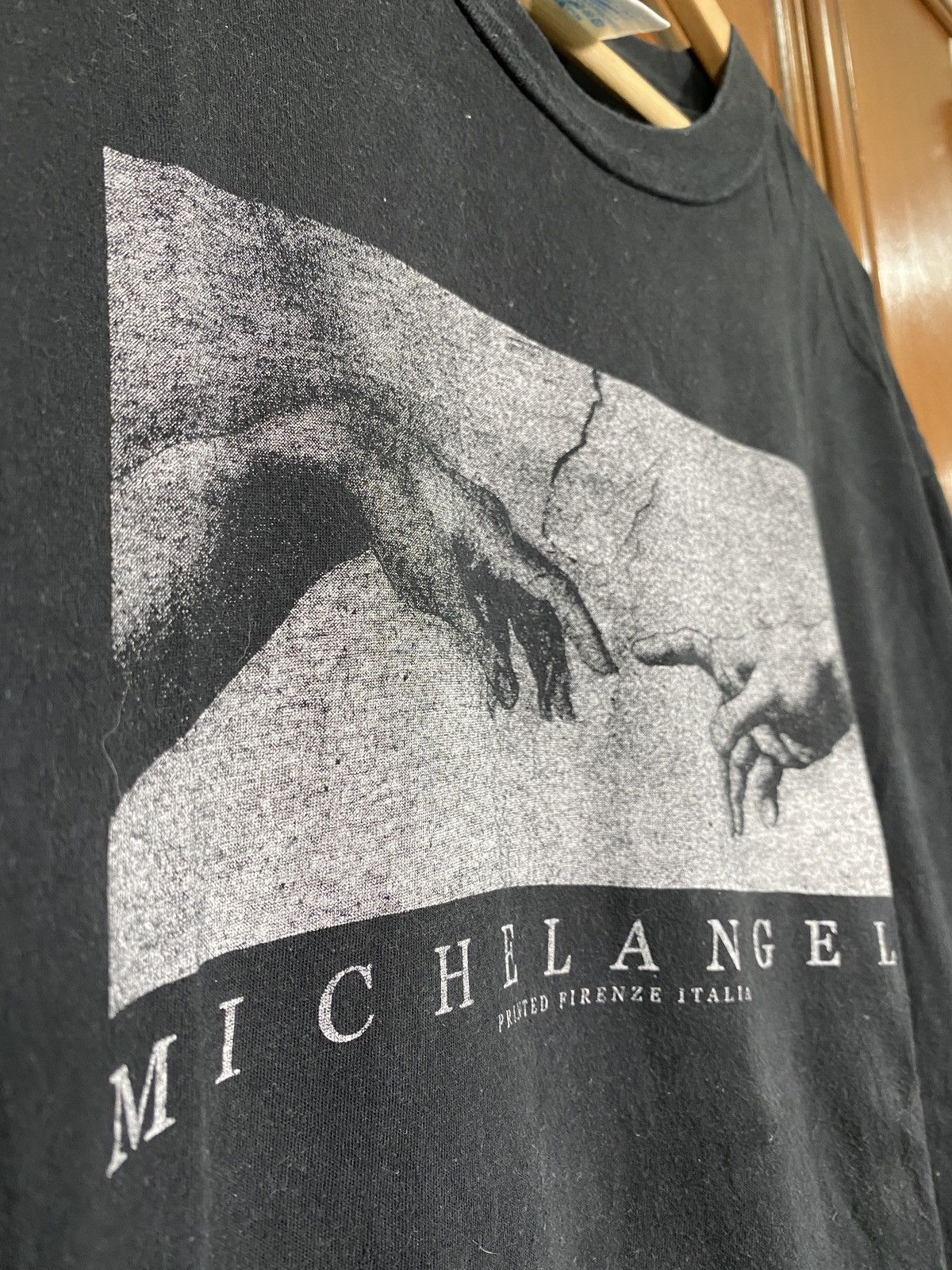 Vintage Vintage Michelangelo Art Creation of Adam Tee Size US XL / EU 56 / 4 - 3 Thumbnail