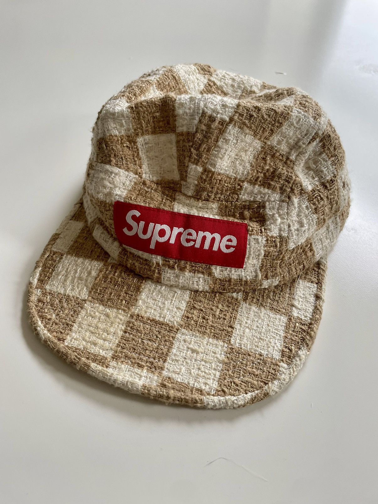 Supreme Rare Supreme Checkerboard Boucle Camp Cap Grailed