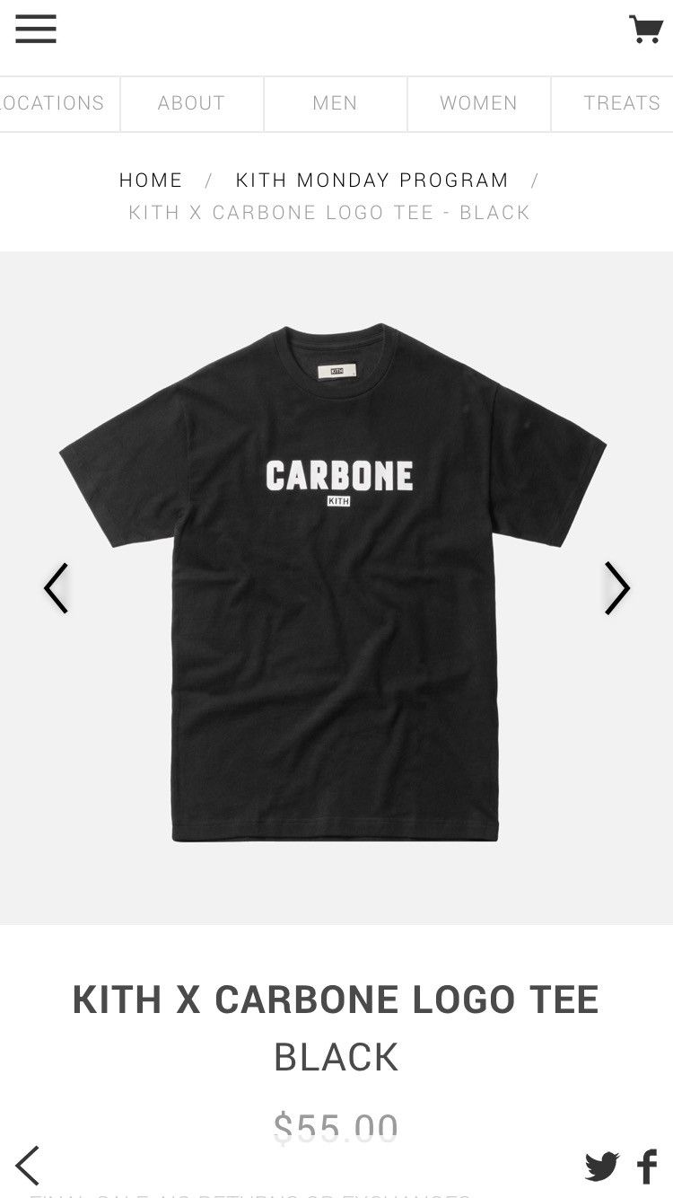 Kith Kith Carbone Tee Black | Grailed