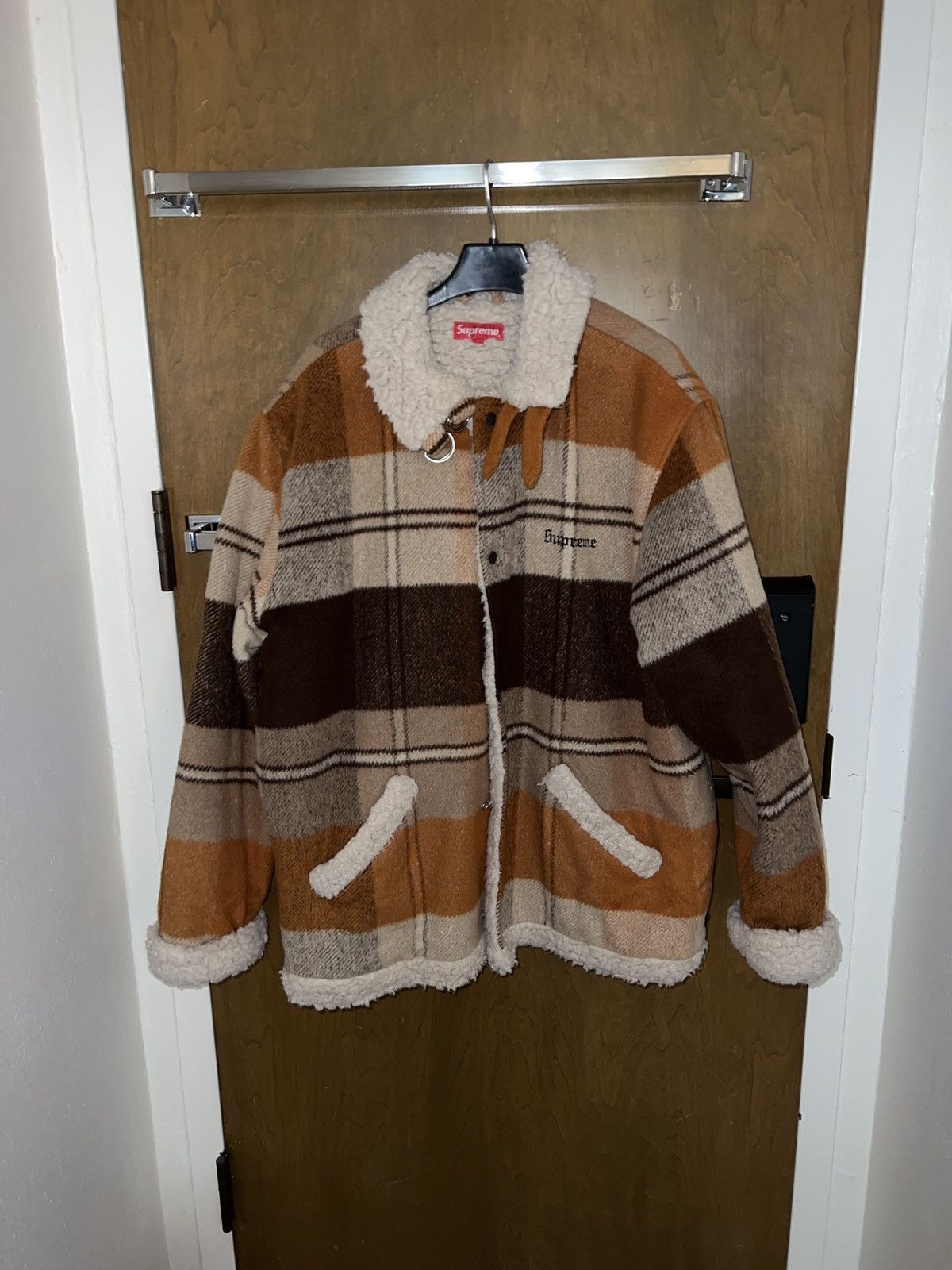 Supreme Plaid Shearling Bomber | Grailed