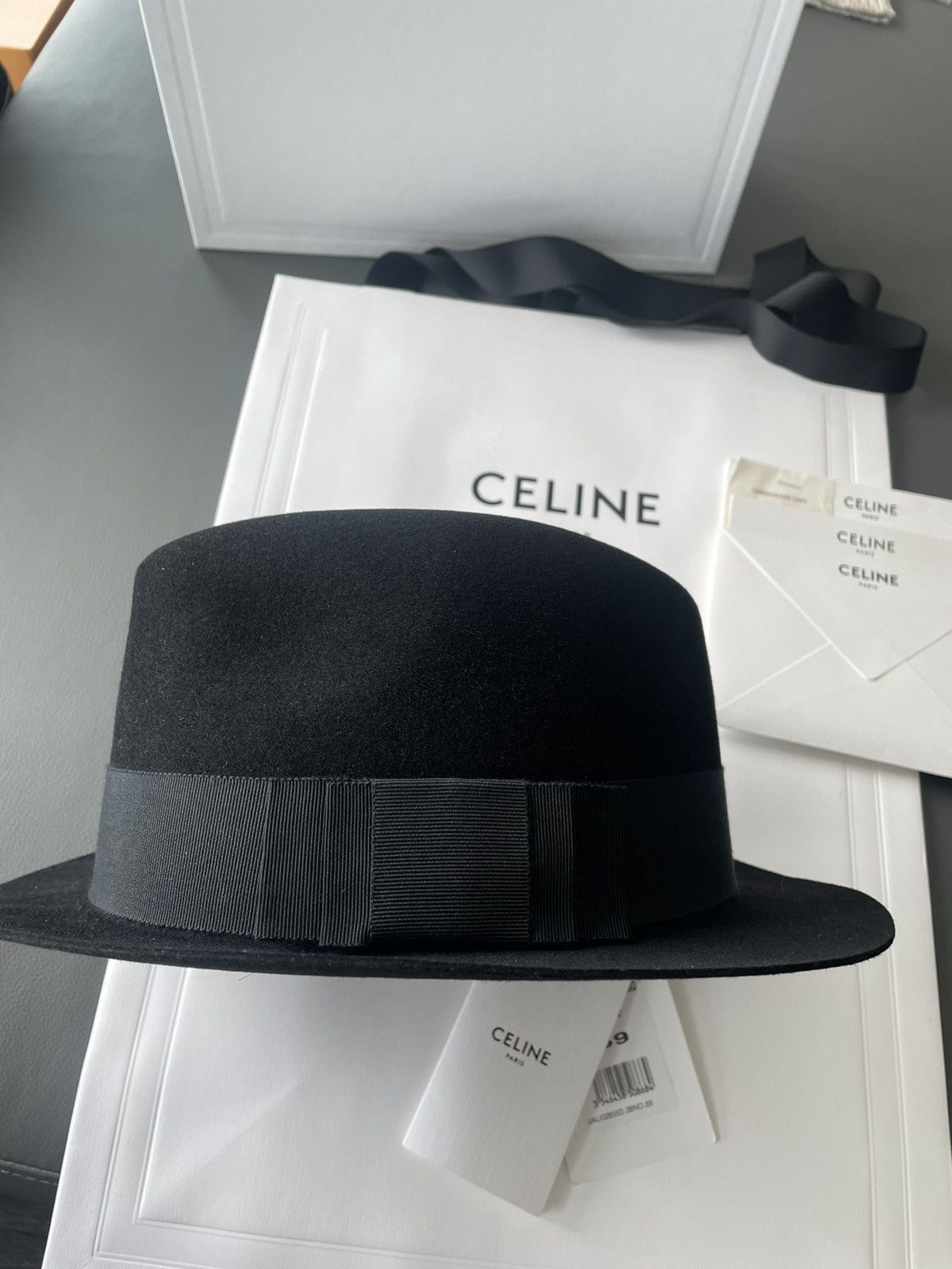 Celine × Hedi Slimane 🐰 🐇 Hedi Slimane Super Runway Hat - Lapin aka Rabbit Size ONE SIZE - 19 Thumbnail