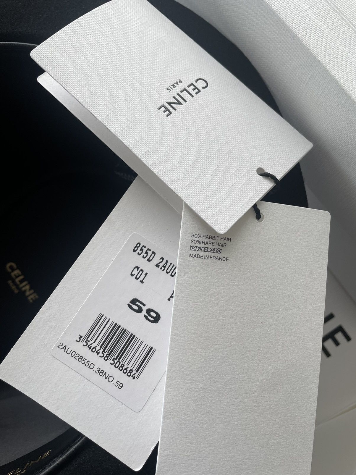 Celine × Hedi Slimane 🐰 🐇 Hedi Slimane Super Runway Hat - Lapin aka Rabbit Size ONE SIZE - 22 Thumbnail