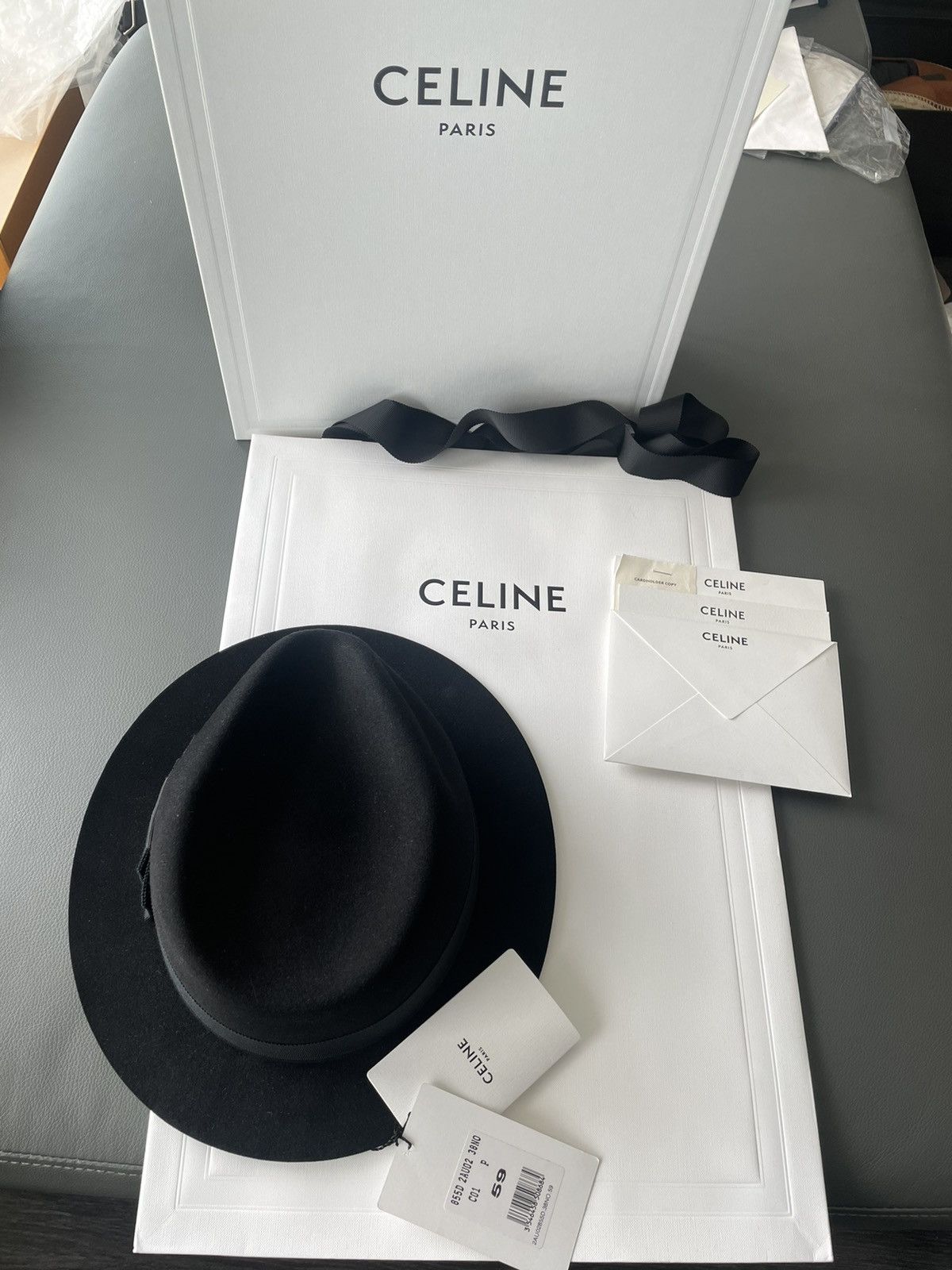 Celine × Hedi Slimane 🐰 🐇 Hedi Slimane Super Runway Hat - Lapin aka Rabbit Size ONE SIZE - 4 Thumbnail