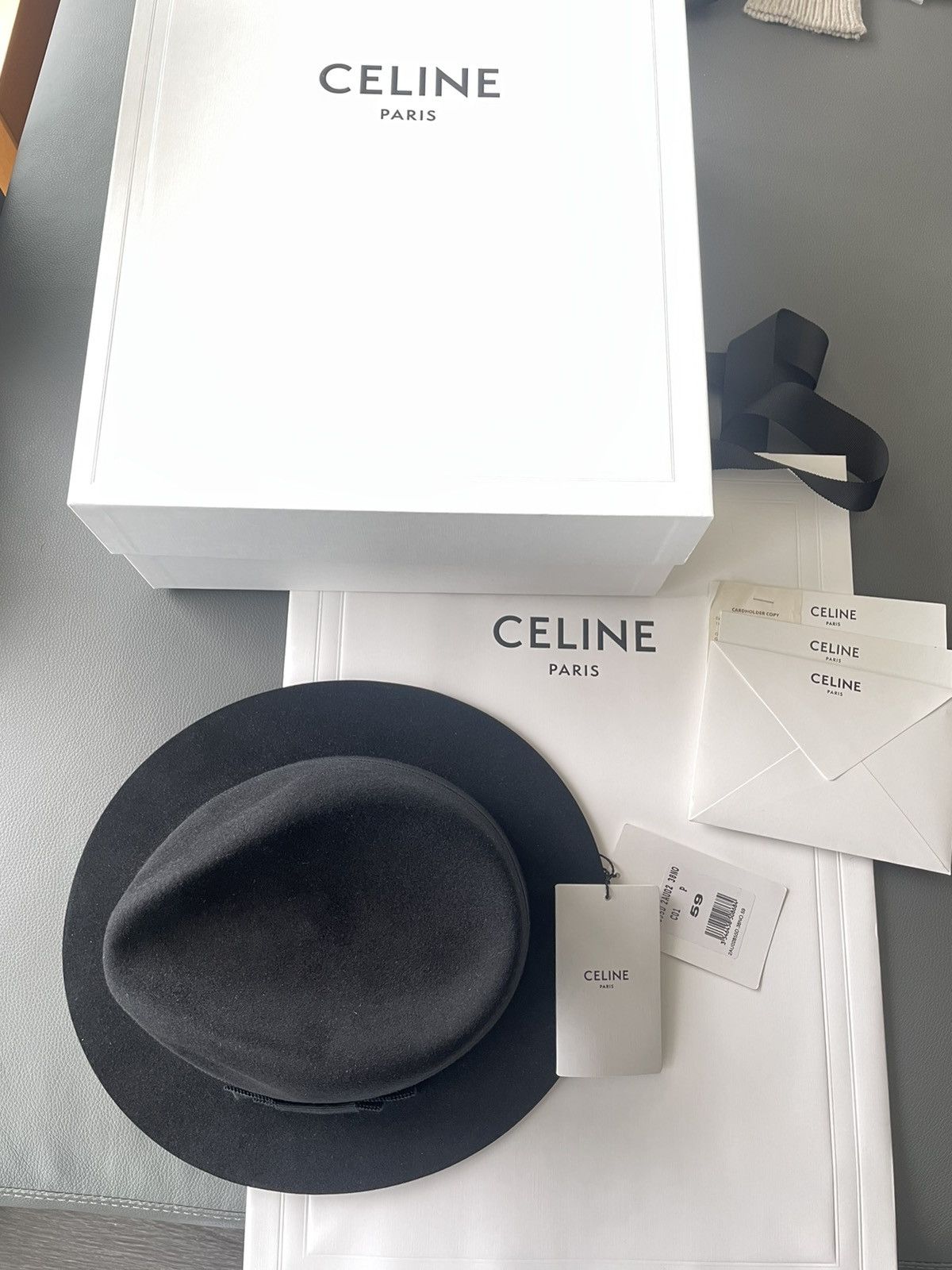 Celine × Hedi Slimane 🐰 🐇 Hedi Slimane Super Runway Hat - Lapin aka Rabbit Size ONE SIZE - 13 Thumbnail
