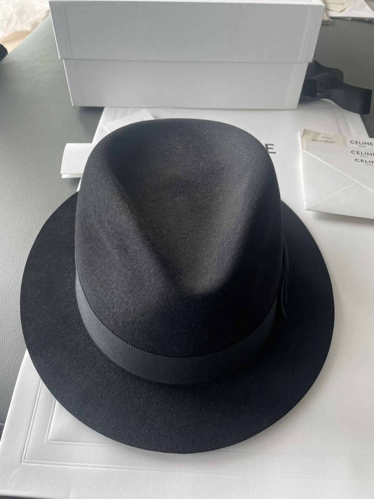 Celine × Hedi Slimane 🐰 🐇 Hedi Slimane Super Runway Hat - Lapin aka Rabbit Size ONE SIZE - 3 Thumbnail