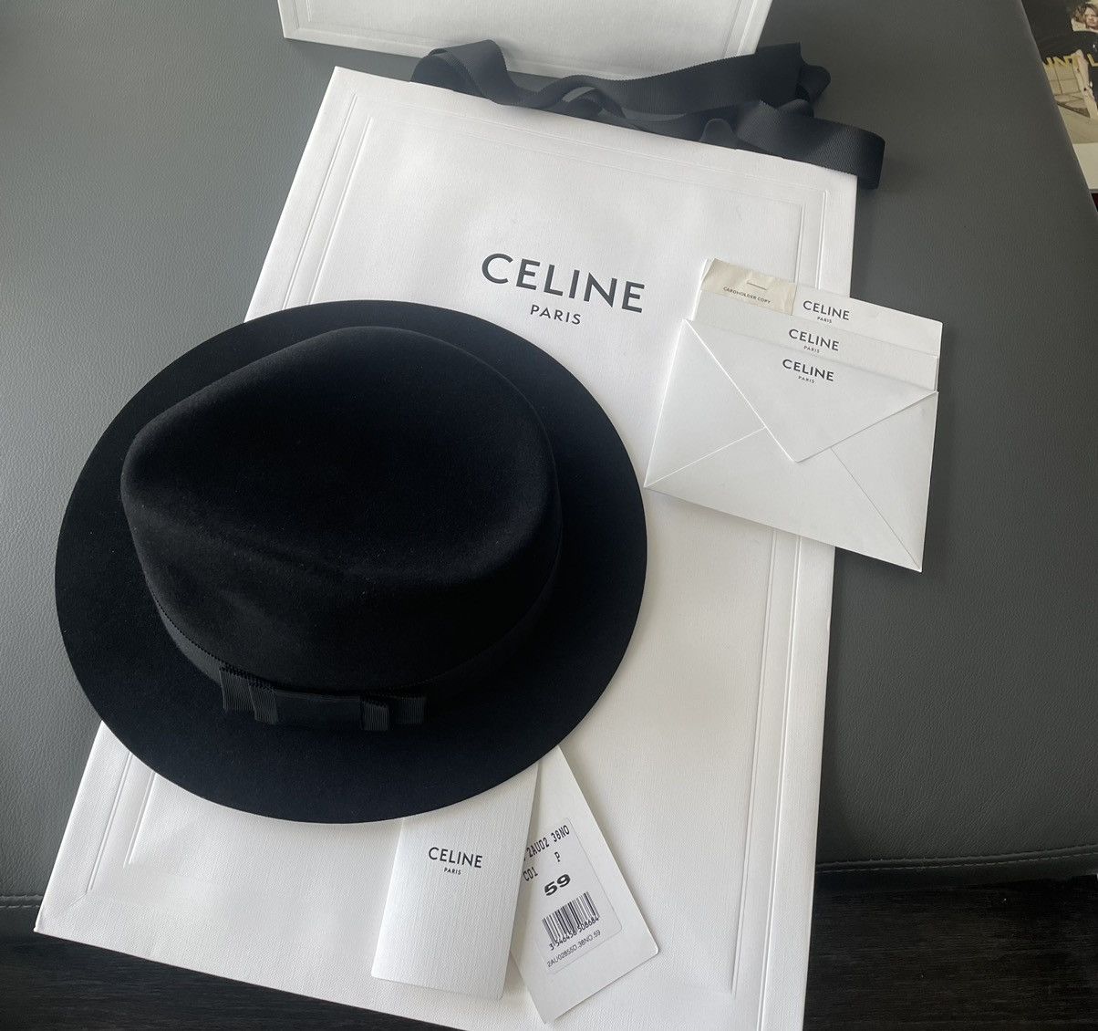 Celine × Hedi Slimane 🐰 🐇 Hedi Slimane Super Runway Hat - Lapin aka Rabbit Size ONE SIZE - 11 Thumbnail