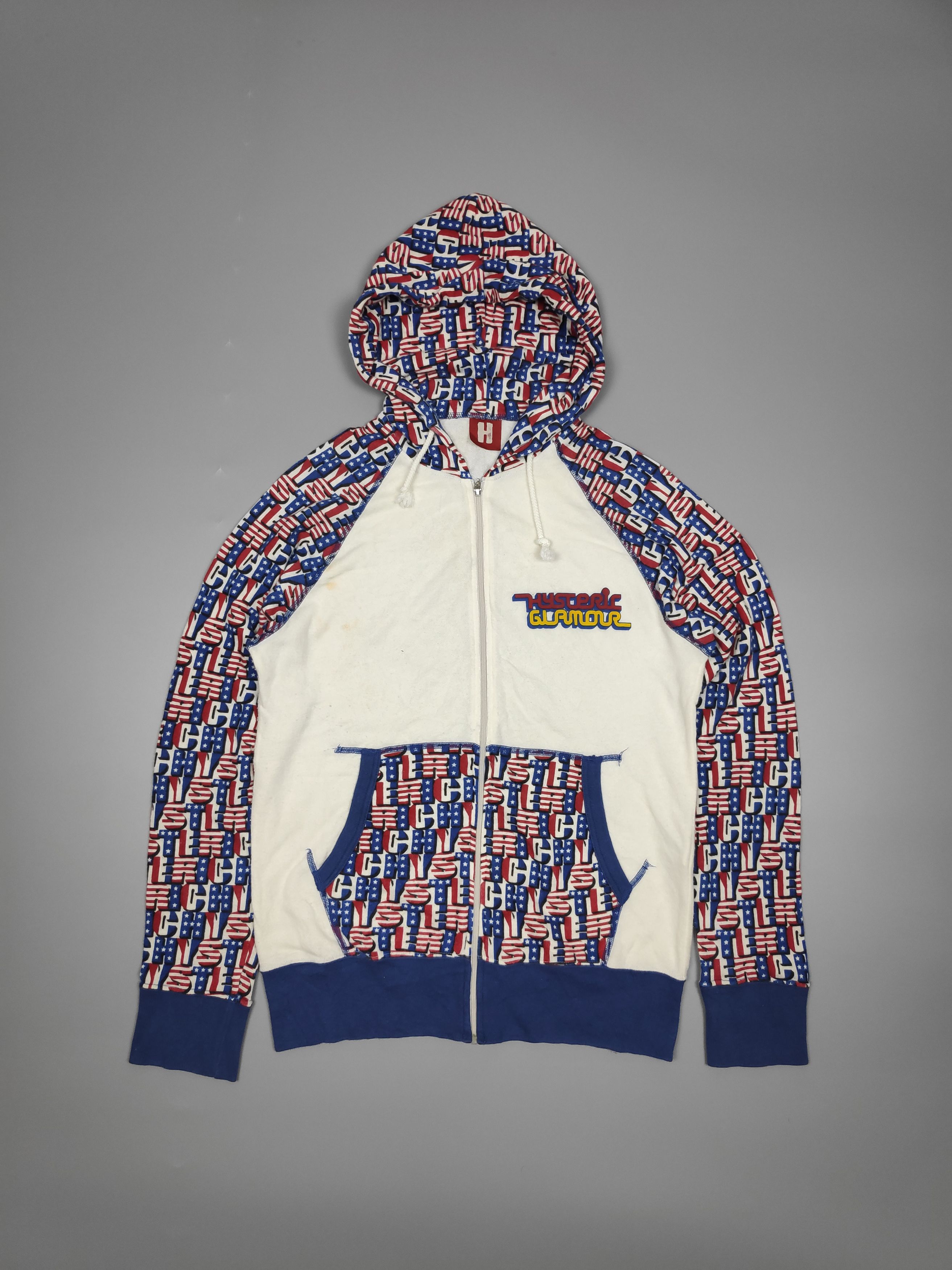 Hysteric Glamour VINTAGE HYSTERIC GLAMOUR AMERICAN FLAG HOODIE Size US M / EU 48-50 / 2 - 1 Thumbnail