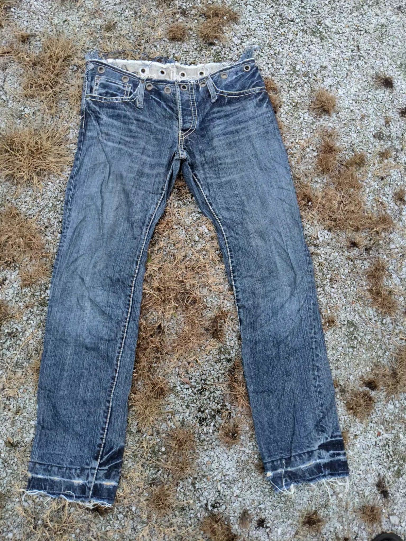 If Six Was Nine × Izreel  Kazuhiro Takakura Izreel Kazuhiro Takakura Distressed Flare Pant Size US 36 / EU 52 - 1 Thumbnail