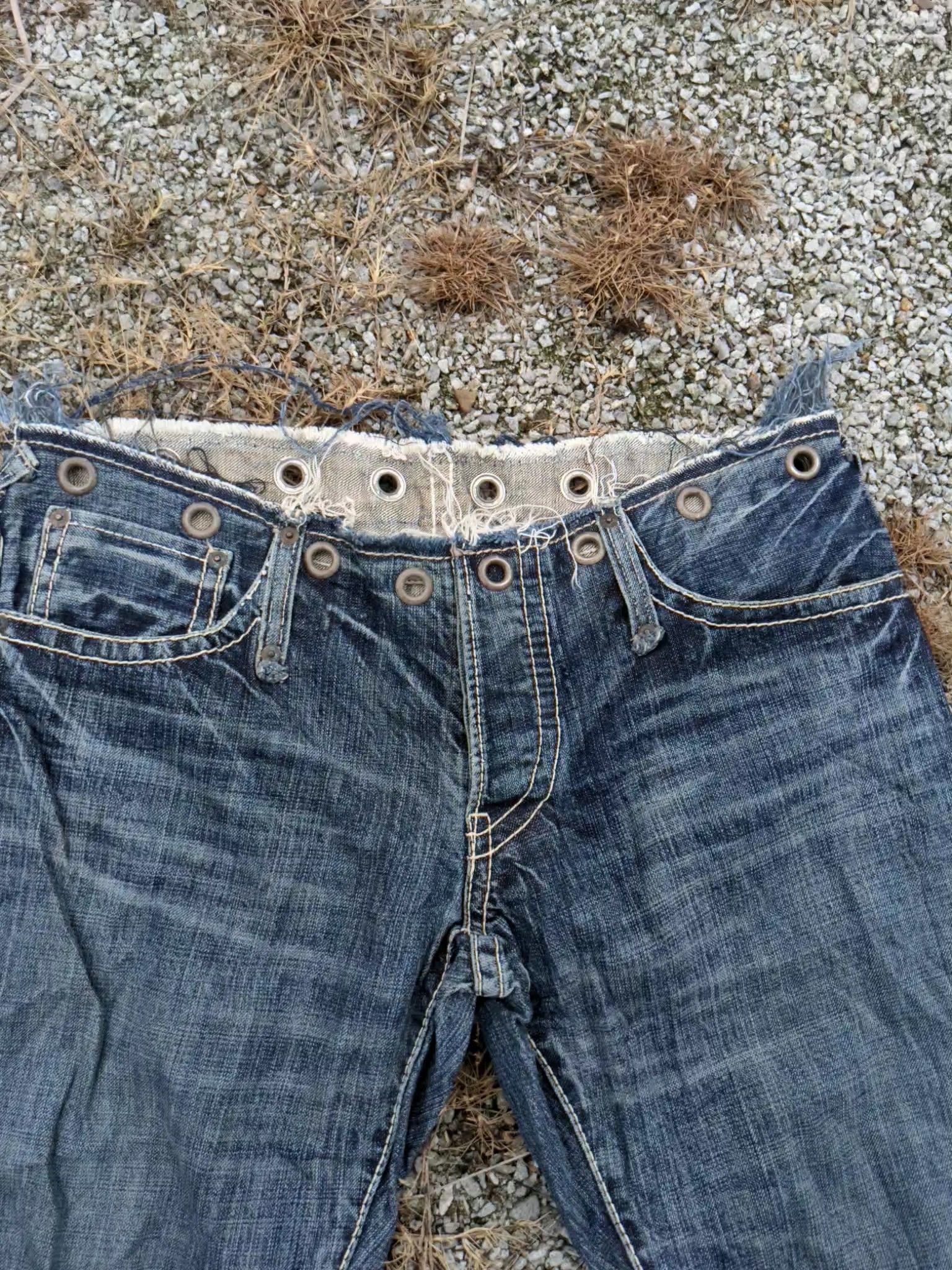 If Six Was Nine × Izreel  Kazuhiro Takakura Izreel Kazuhiro Takakura Distressed Flare Pant Size US 36 / EU 52 - 3 Thumbnail