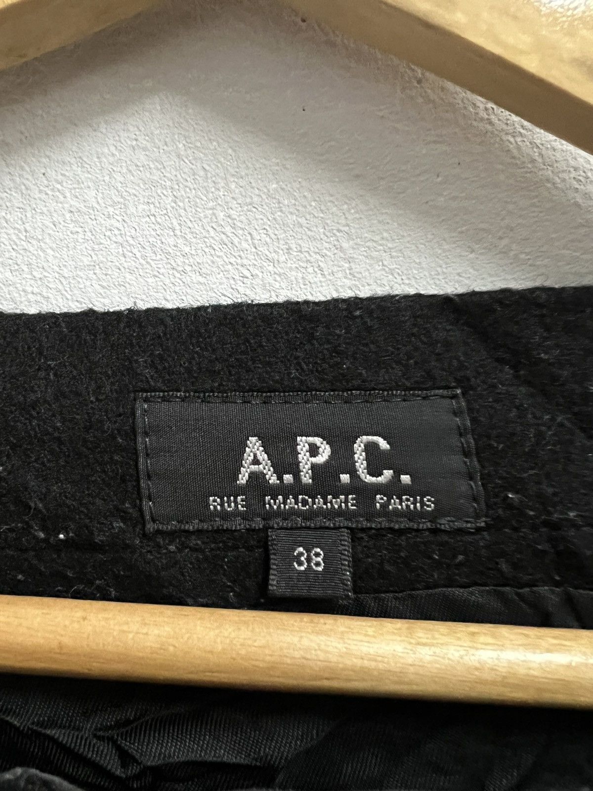 A.P.C. APC black wool midi skirt rare Size 38" / US 16 / IT 52 - 4 Thumbnail