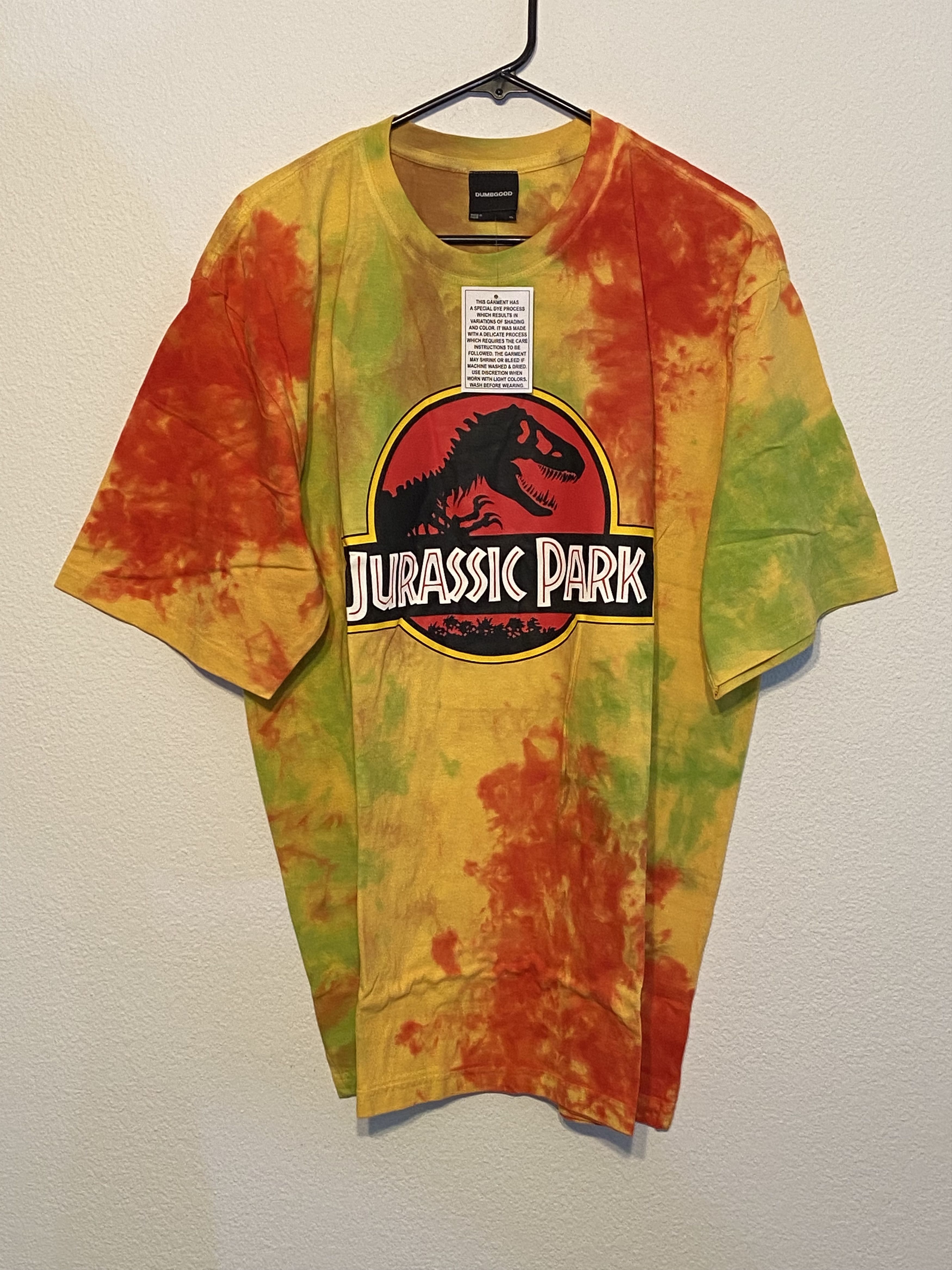 DUMBGOOD x Jurassic Park Size XL Tie Dye Graphic T Shirt New