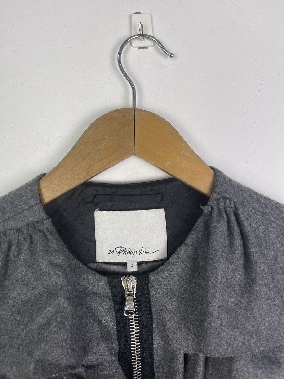 3.1 Phillip Lim × Designer Phillip Lim Symetrically Ruffle Wool Coat Jacket Size XS / US 0-2 / IT 36-38 - 4 Thumbnail