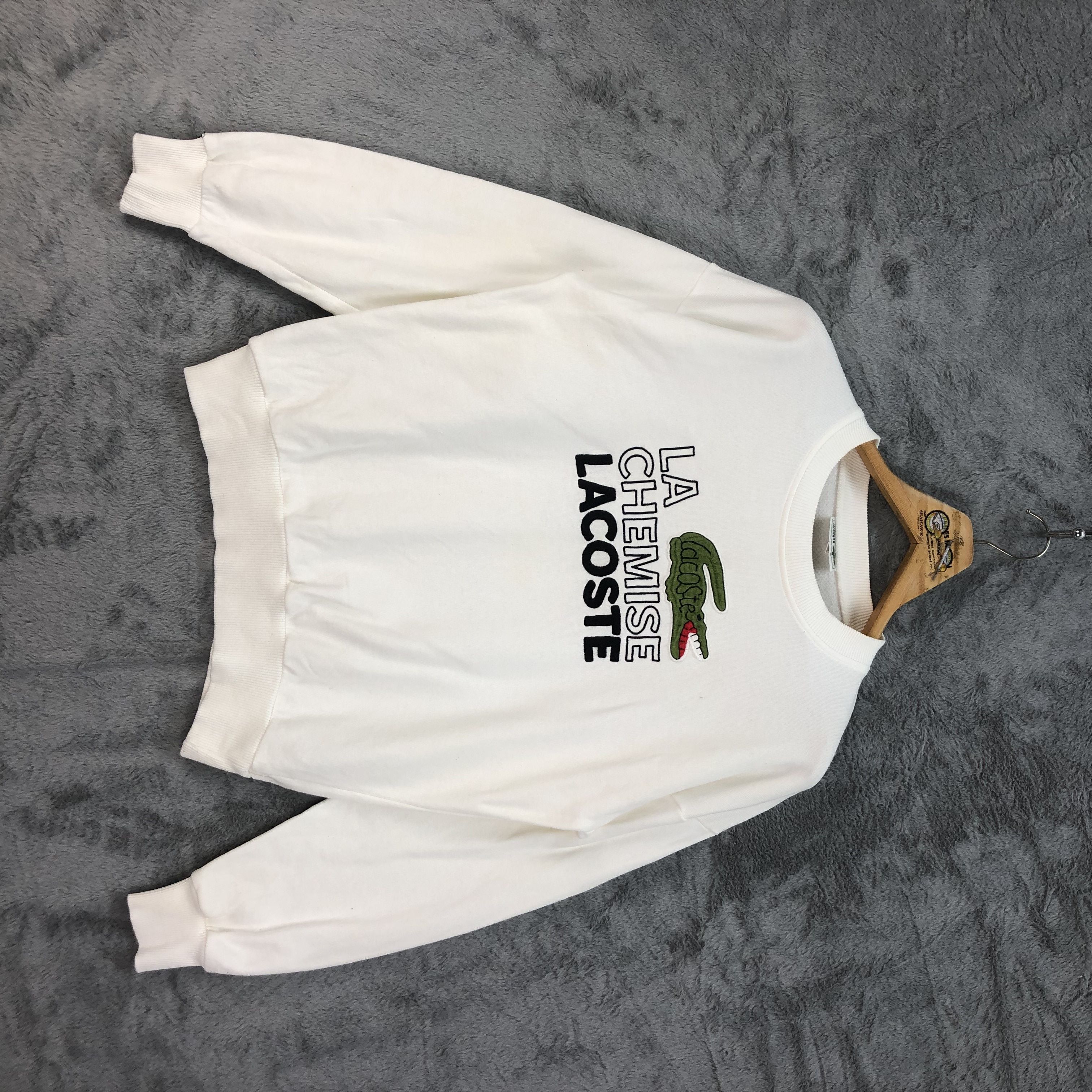 image of La Chemise Lacoste Big Logo Sweatshirts 4693-163 in White, Men's (Size Small)