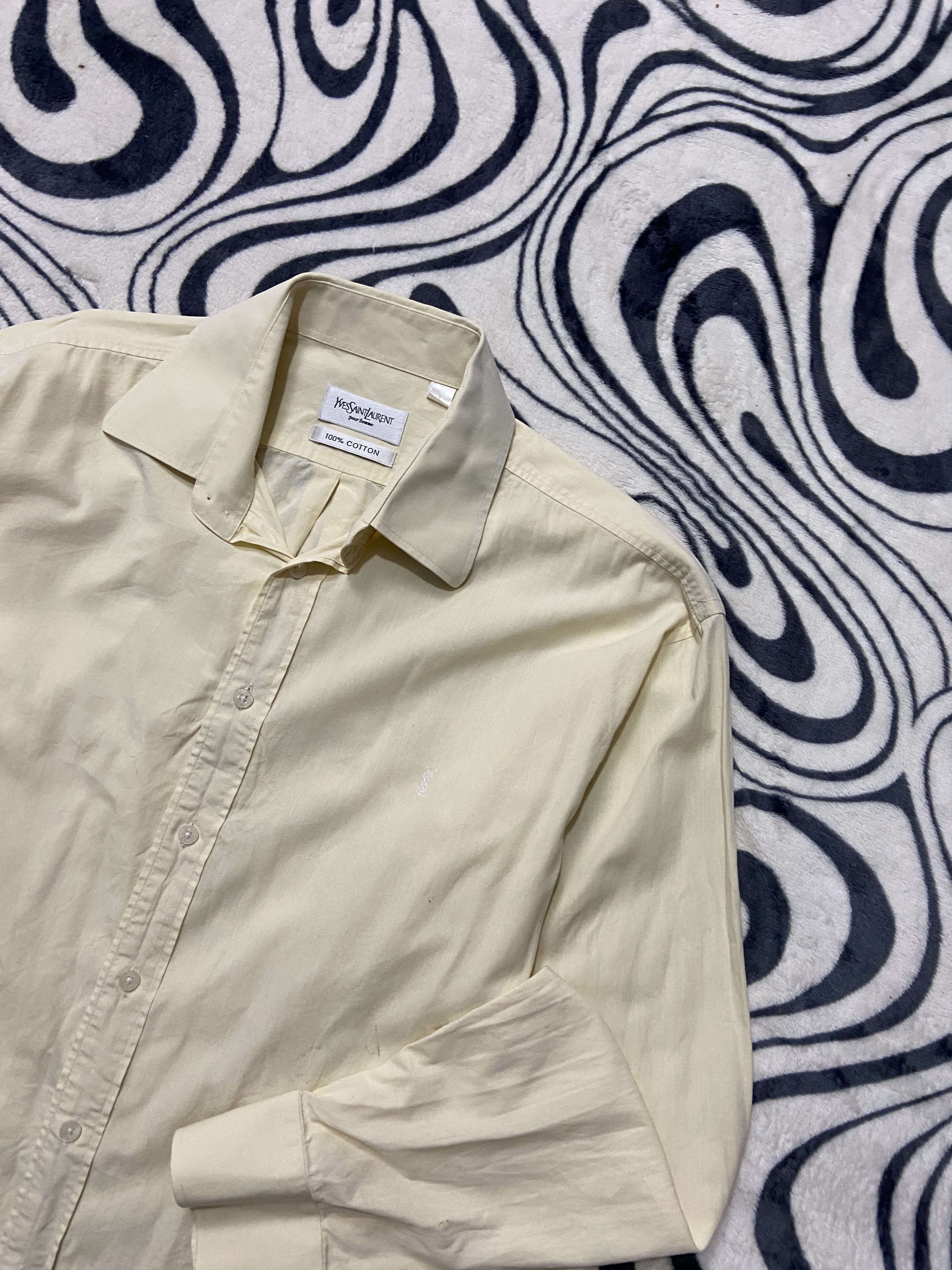Yves Saint Laurent Yves Saint Laurent YSL Men's Long Sleeve Shirt Size US XL / EU 56 / 4 - 2 Thumbnail