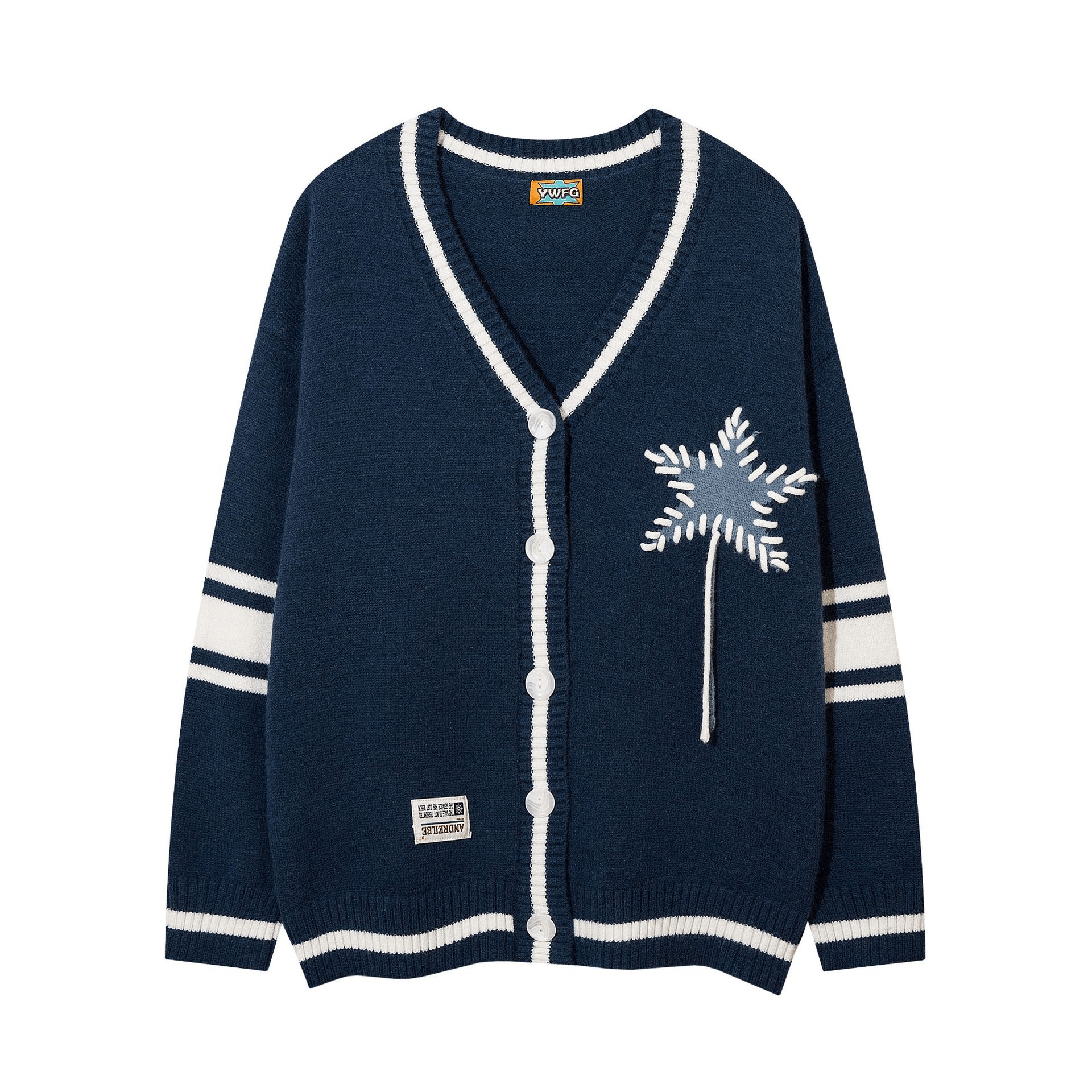 Japanese Brand Star Knit Cardigan Sweater Size L / US 10 / IT 46 - 2 Thumbnail